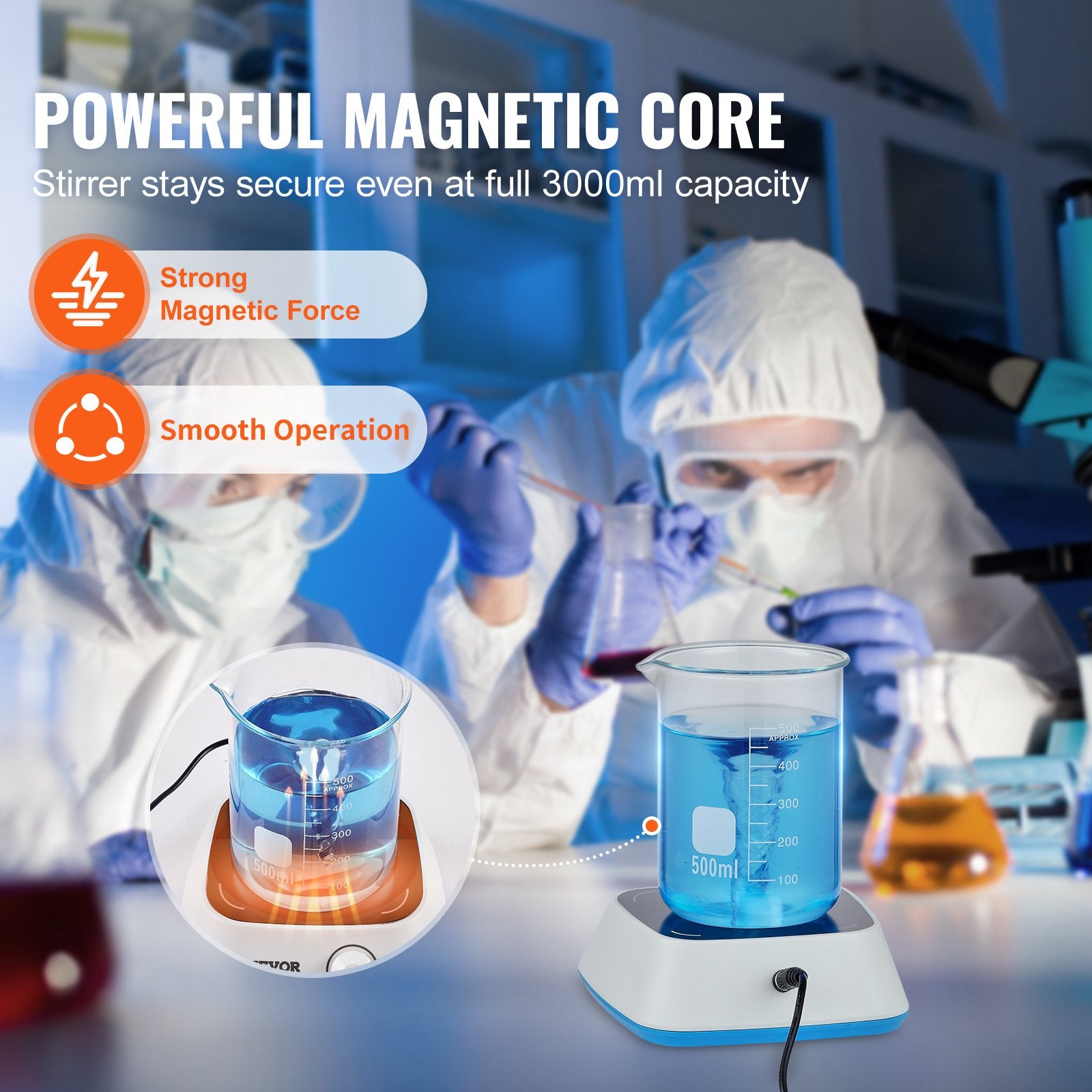 Magnetinė maišyklė VEVOR XLD-C1, 3000 ml talpa