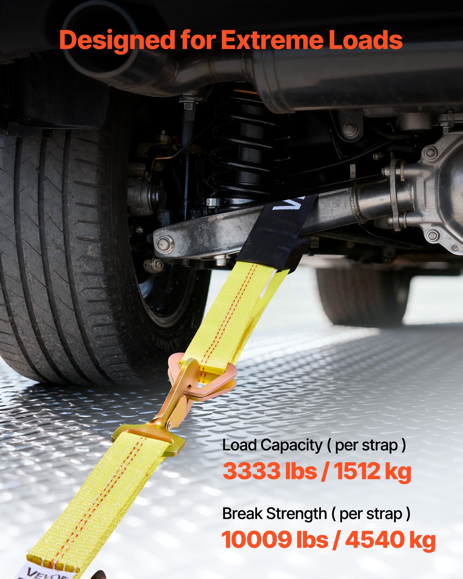 Automobilių tvirtinimo diržų komplektas VEVOR XM0501, 4540 kg trūkimo jėga