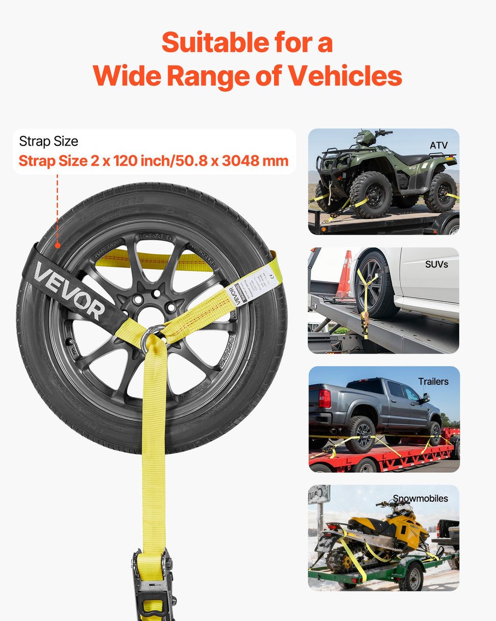 Ratų tvirtinimo diržų komplektas VEVOR XM0509, 1512 kg