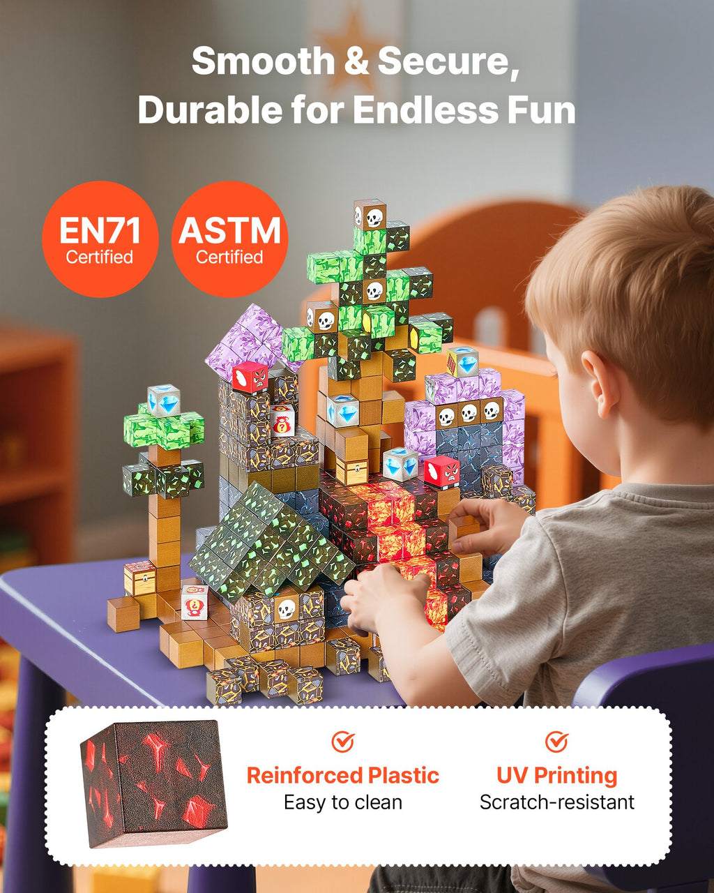 Magnetinės kaladėlės VEVOR XL20-002, 100 vnt. rinkinys „Dark Castle“