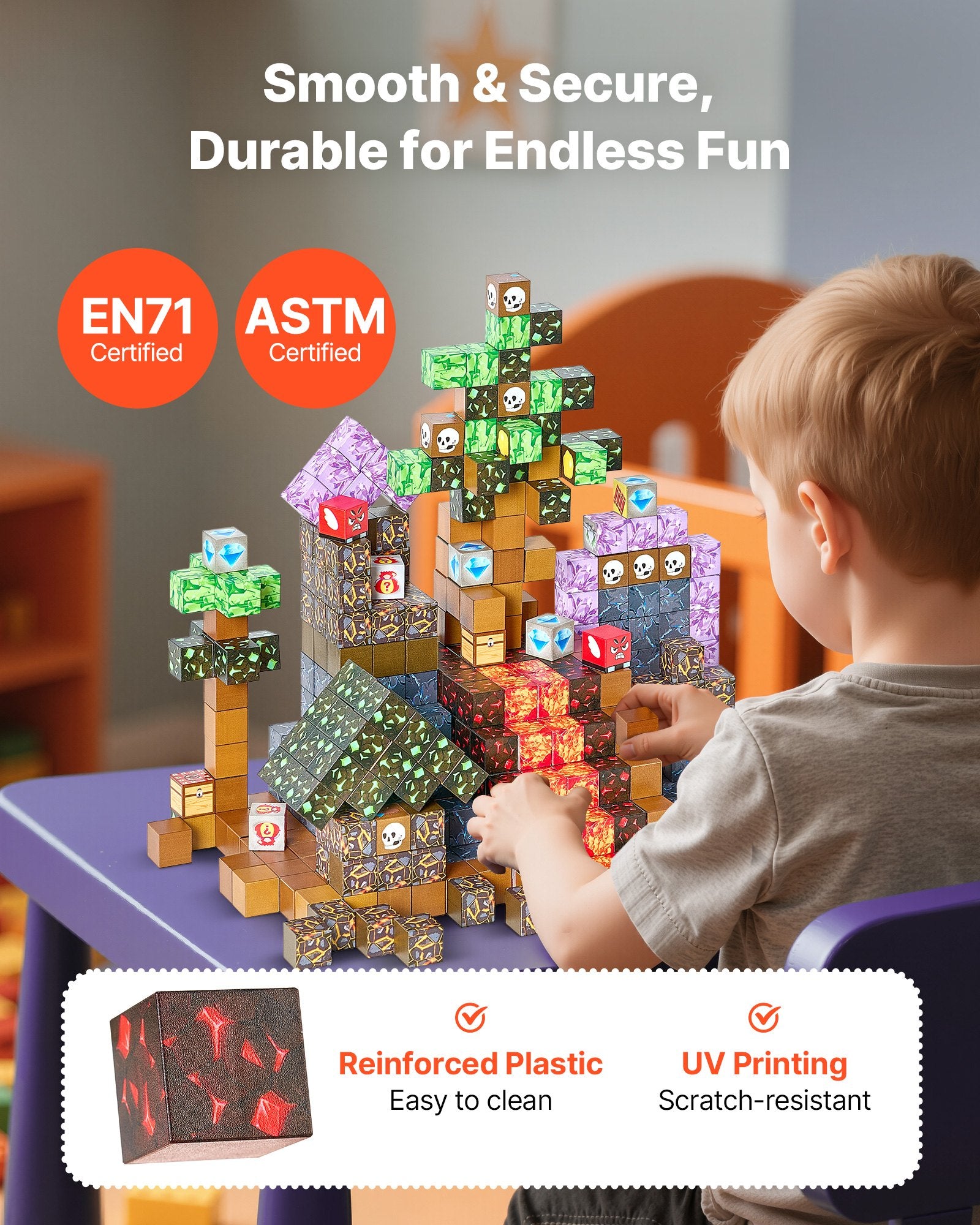 Magnetinės kaladėlės VEVOR XL20-002, 100 vnt. rinkinys „Dark Castle“