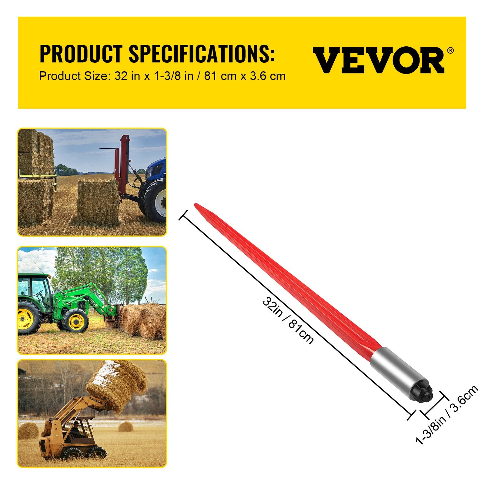 Šieno iešmas VEVOR 32", 612 kg keliamoji galia