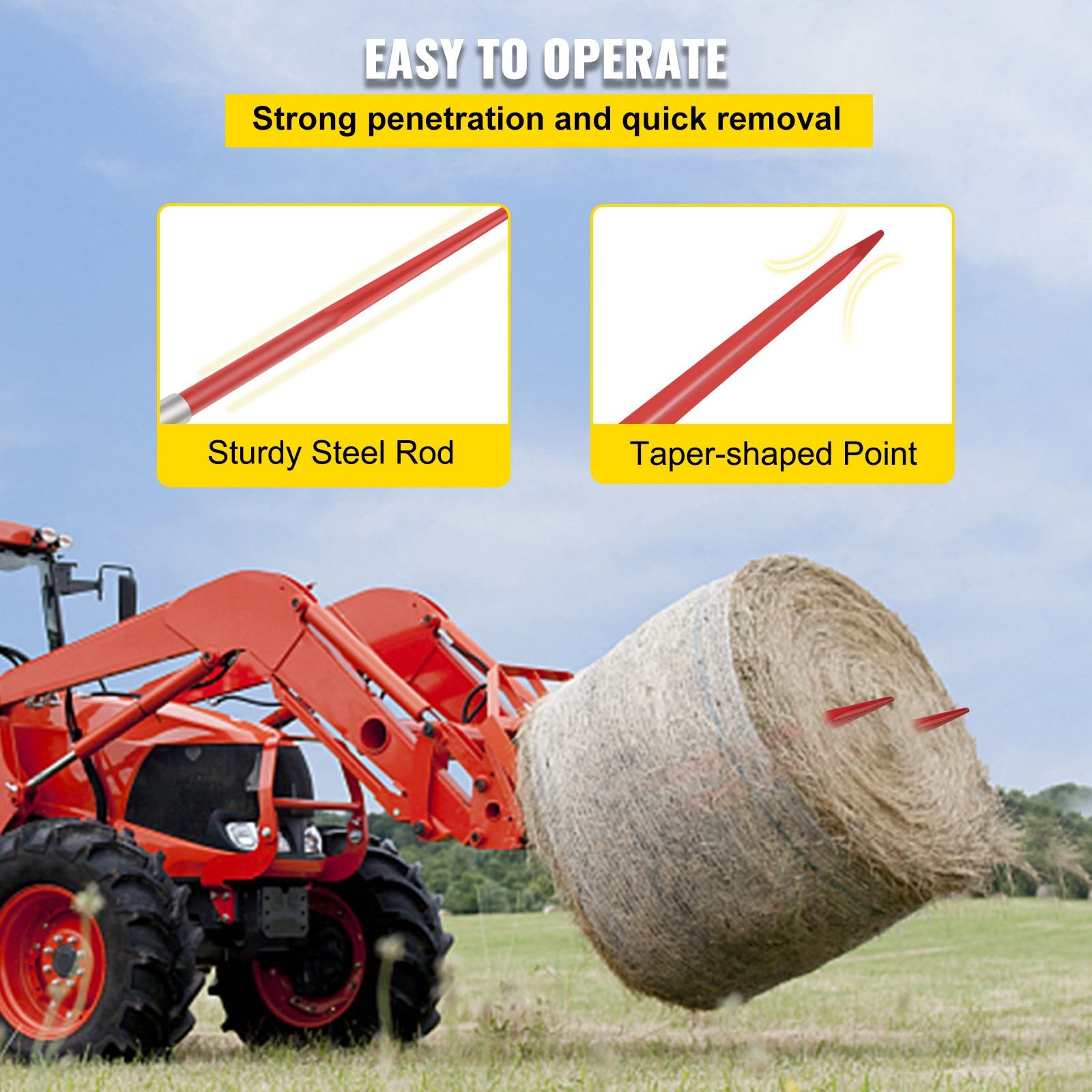 Šieno šakės VEVOR 49", 2041 kg keliamoji galia