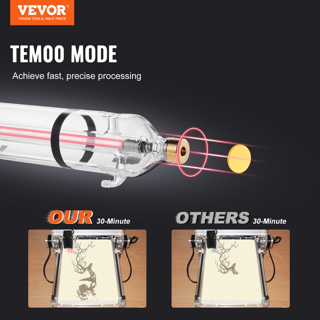 CO2 lazerio vamzdis VEVOR T130, 130W