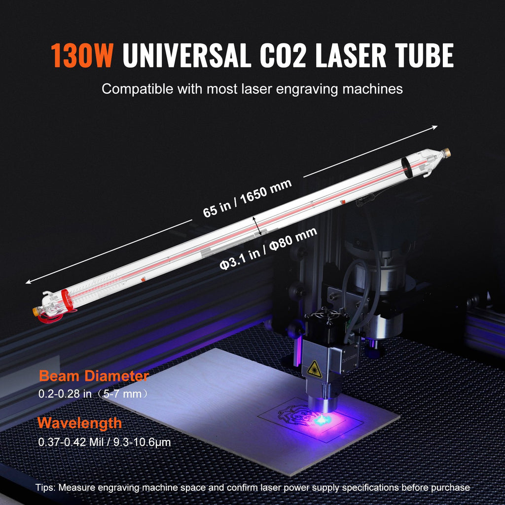 CO2 lazerio vamzdis VEVOR T130, 130W