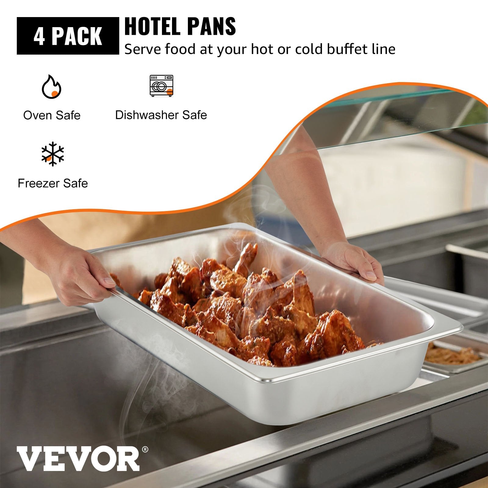 Gastronominiai indai VEVOR 4 vnt. rinkinys, 13 l talpa