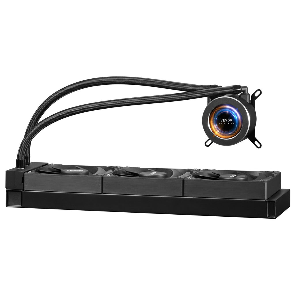 Procesoriaus skysčio aušinimo sistema VEVOR YC-01-SS-004, 3x120 mm ventiliatoriai ir LCD ekranas