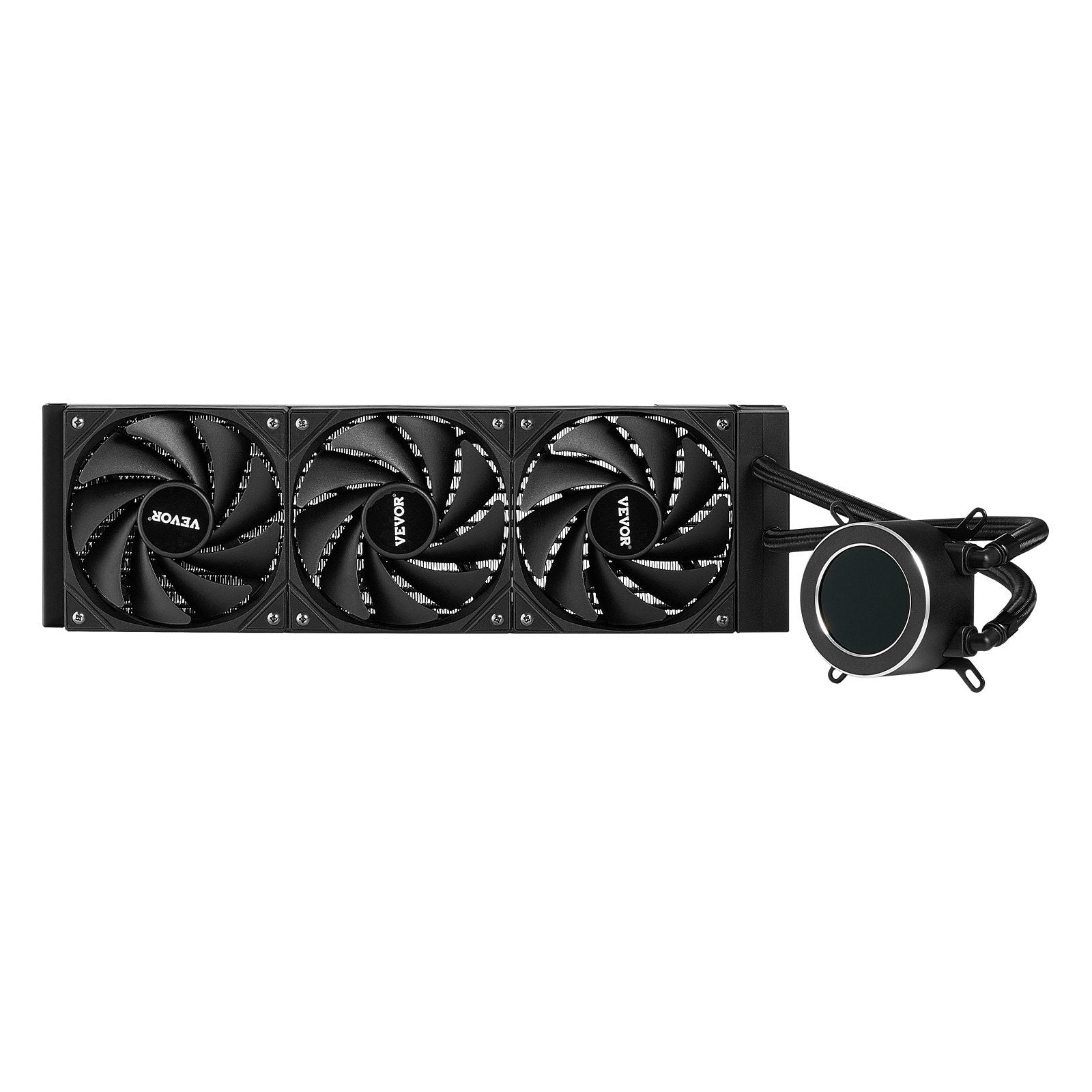 Procesoriaus skysčio aušinimo sistema VEVOR YC-01-SS-004, 3x120 mm ventiliatoriai ir LCD ekranas