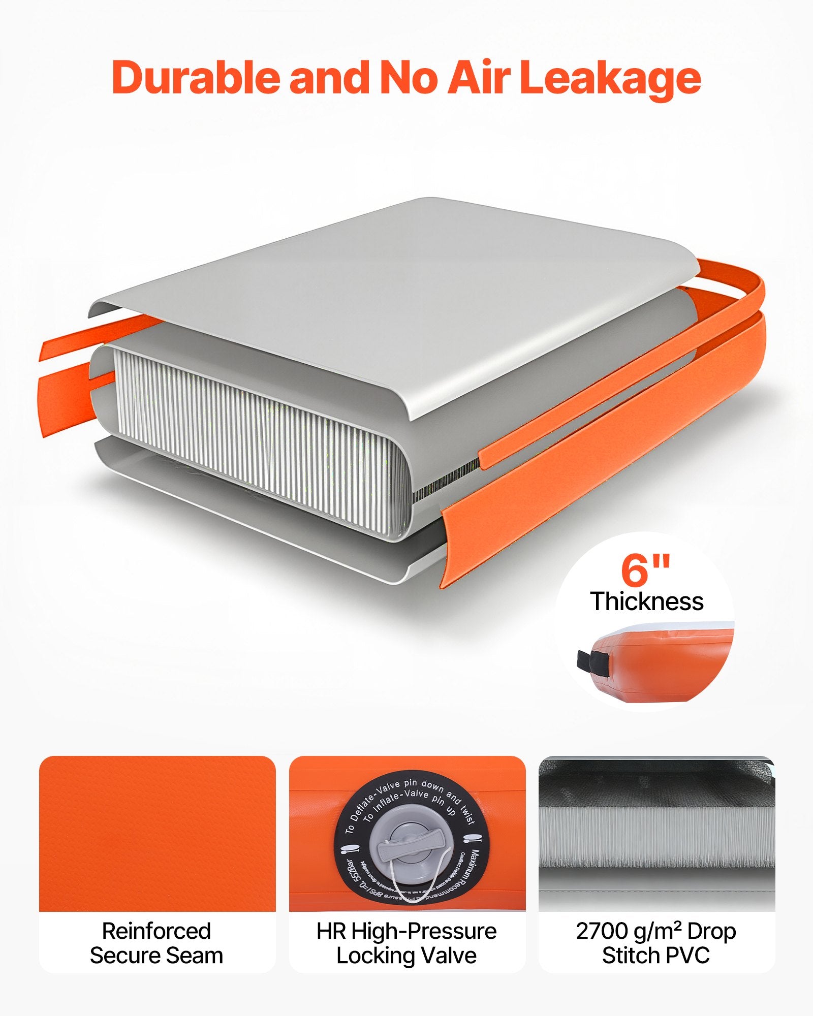 Pripučiama plaukiojanti platforma VEVOR HD260R, 2,6 x 2,6 m