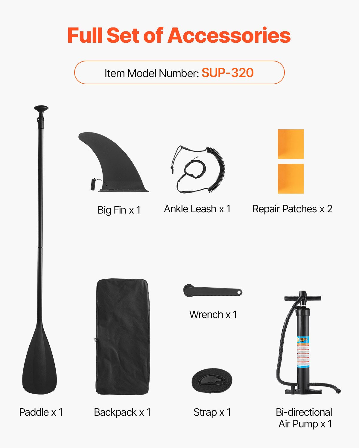 Pripučiama irklentė (SUP) VEVOR SUP-320, 323 cm ilgio