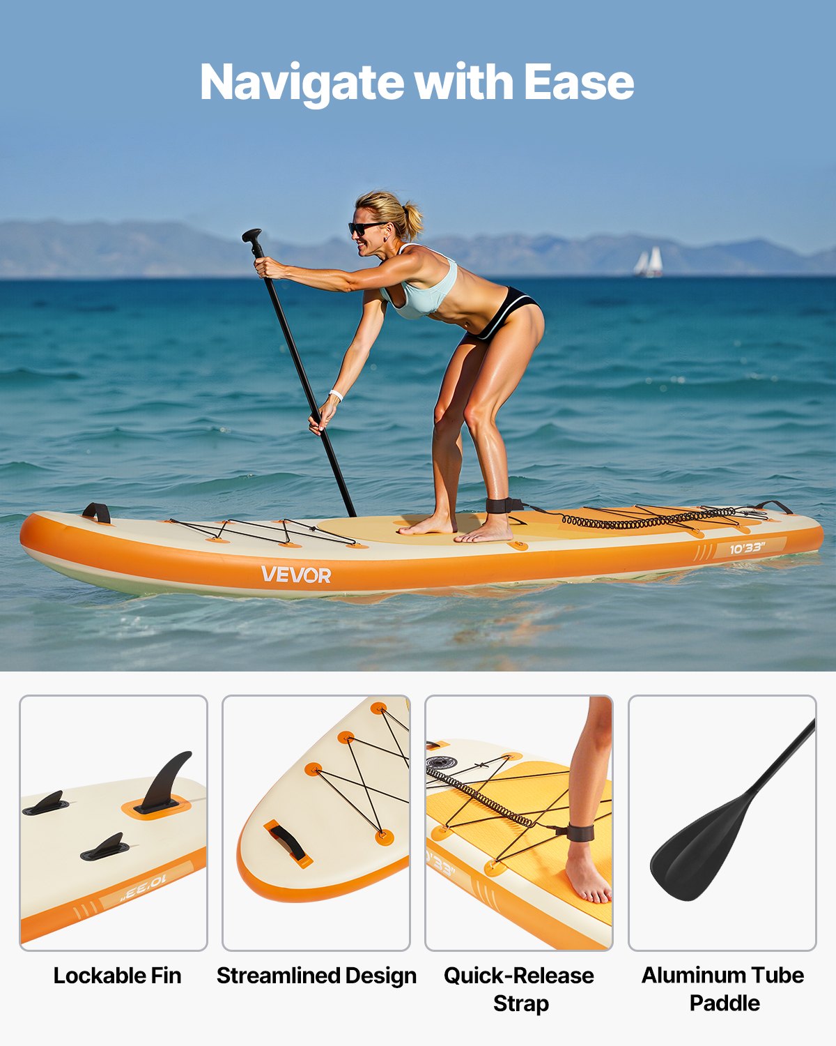 Pripučiama irklentė (SUP) VEVOR SUP-305, 305 cm ilgio