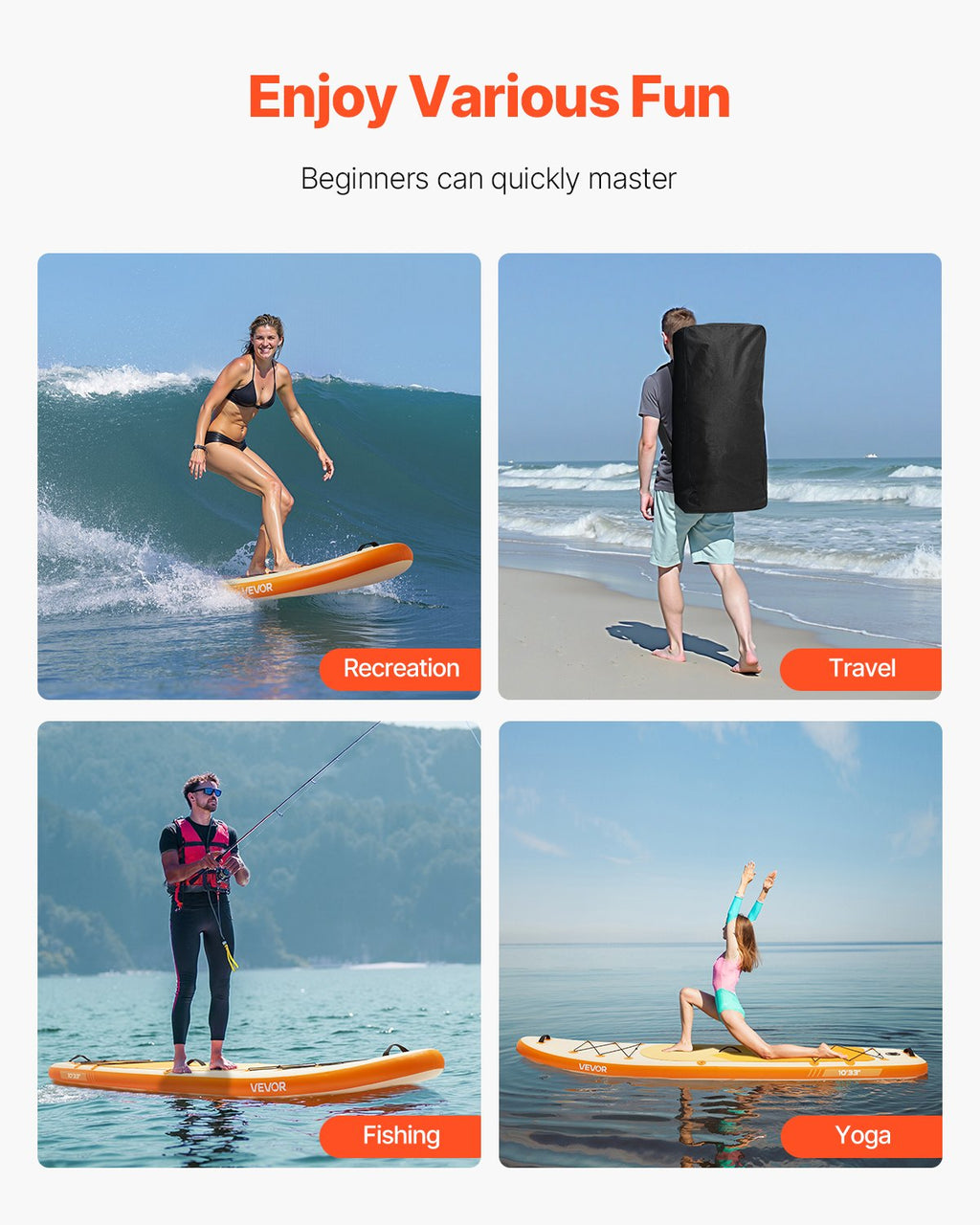 Pripučiama irklentė (SUP) VEVOR SUP-305, 305 cm ilgio