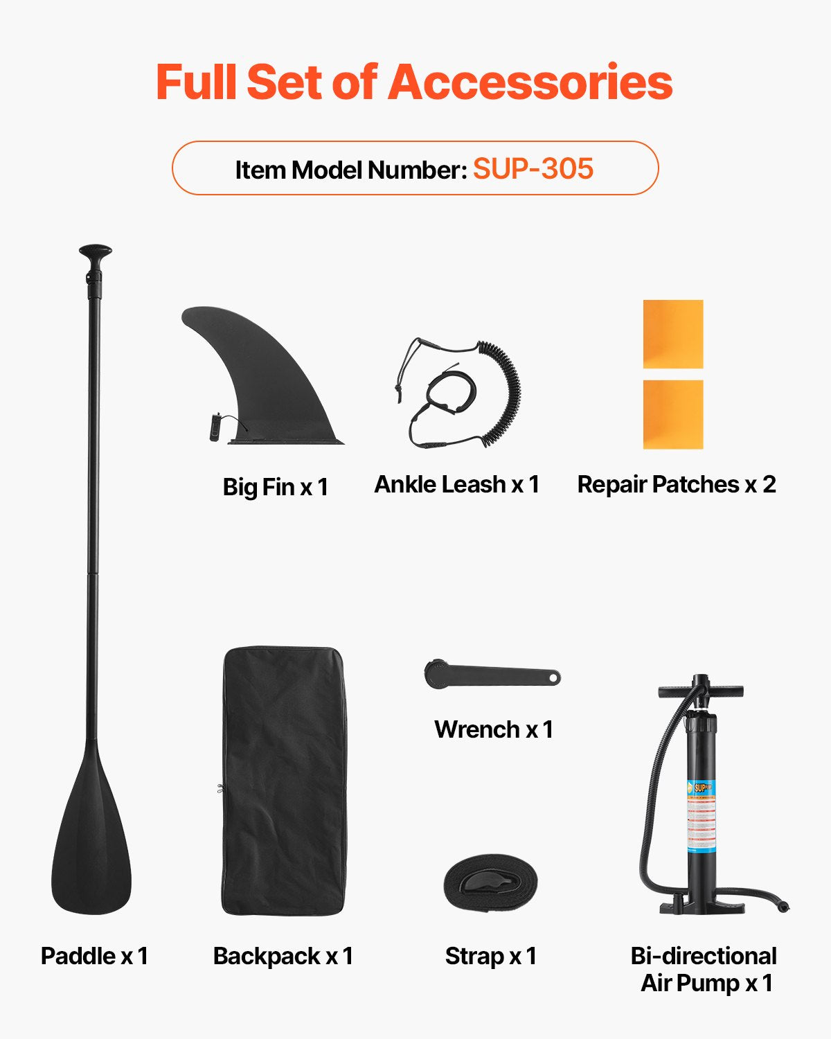 Pripučiama irklentė (SUP) VEVOR SUP-305, 305 cm ilgio