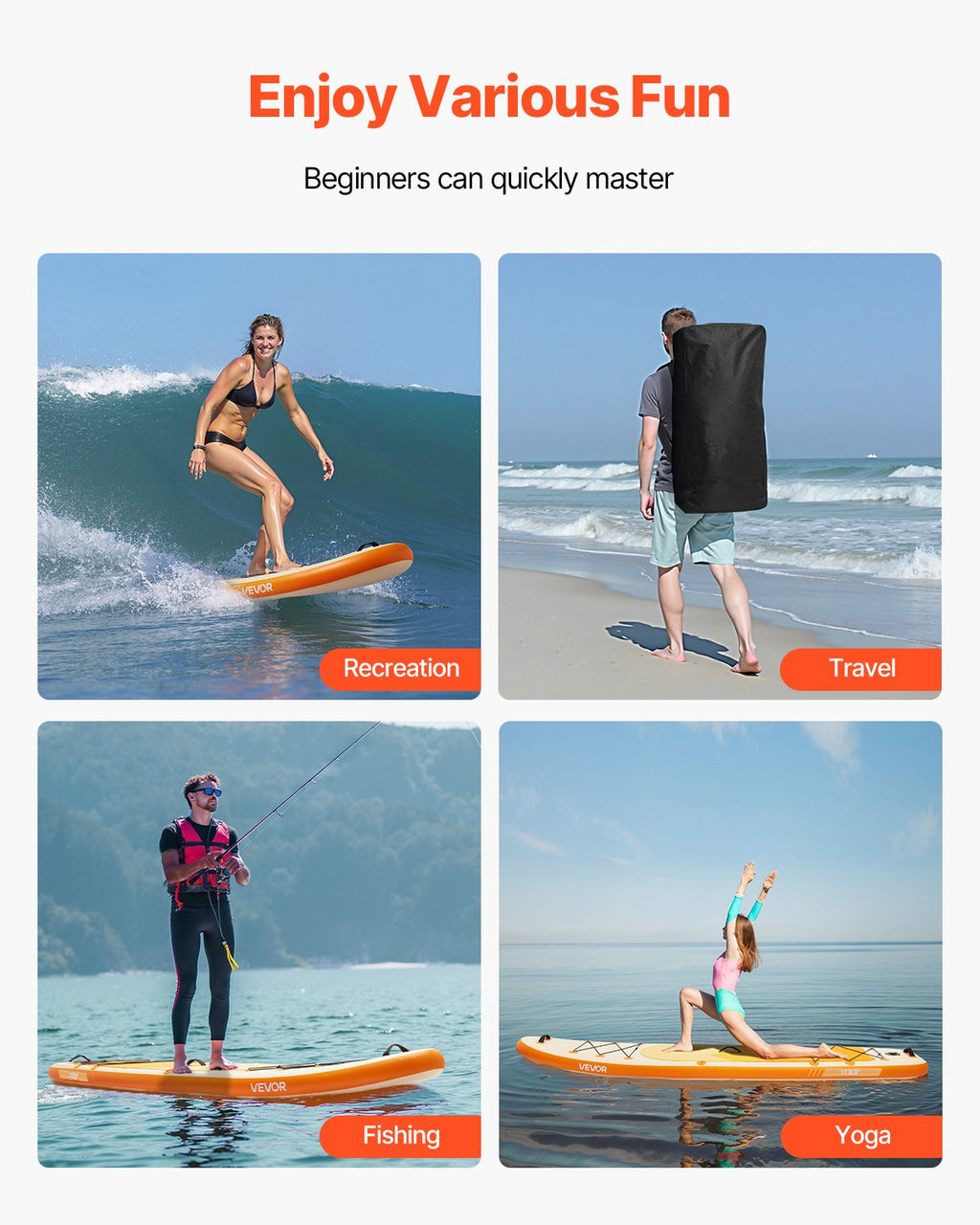 Pripučiama irklentė (SUP) VEVOR SUP-335, 335 cm ilgio