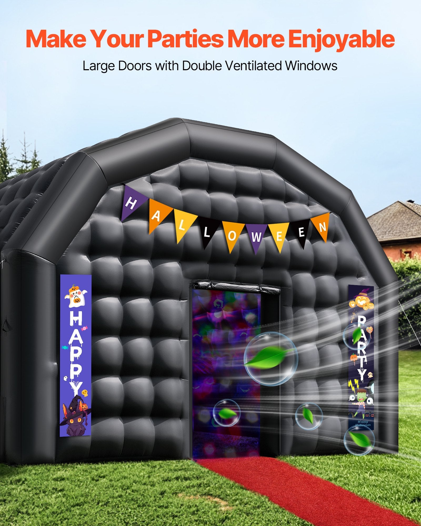 Pripučiama palapinė-naktinis klubas VEVOR S-CQJLB-8x6-B, 8 x 6 x 4 m