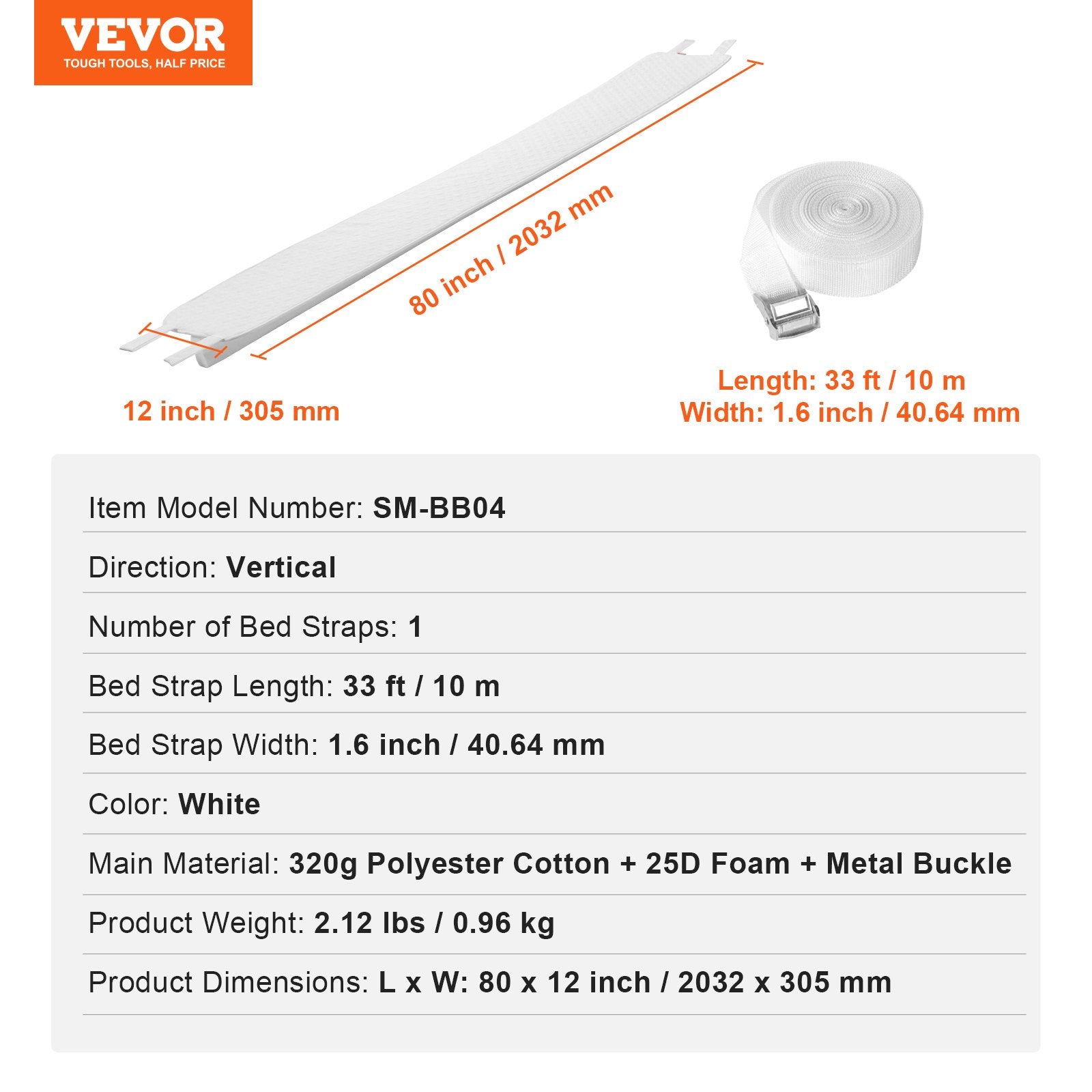 Lovos jungiamasis tiltelis VEVOR SM-BB04, 203 x 30,5 cm