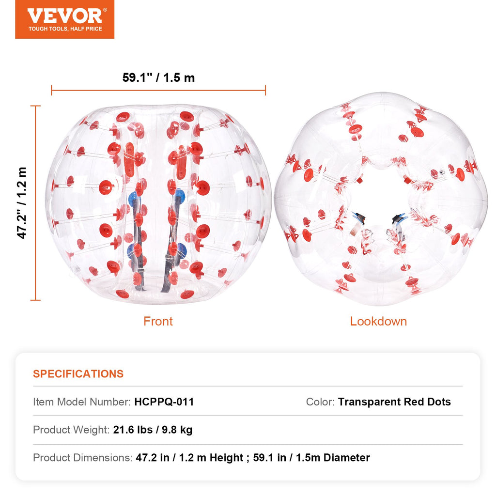 Pripučiamas bamperio kamuolys VEVOR HCPPQ-011, 1,5 m skersmens