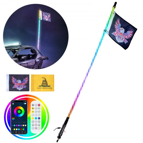 LED antenos žibintas VEVOR WM-3190RGB-XC-CR-1, 92 cm