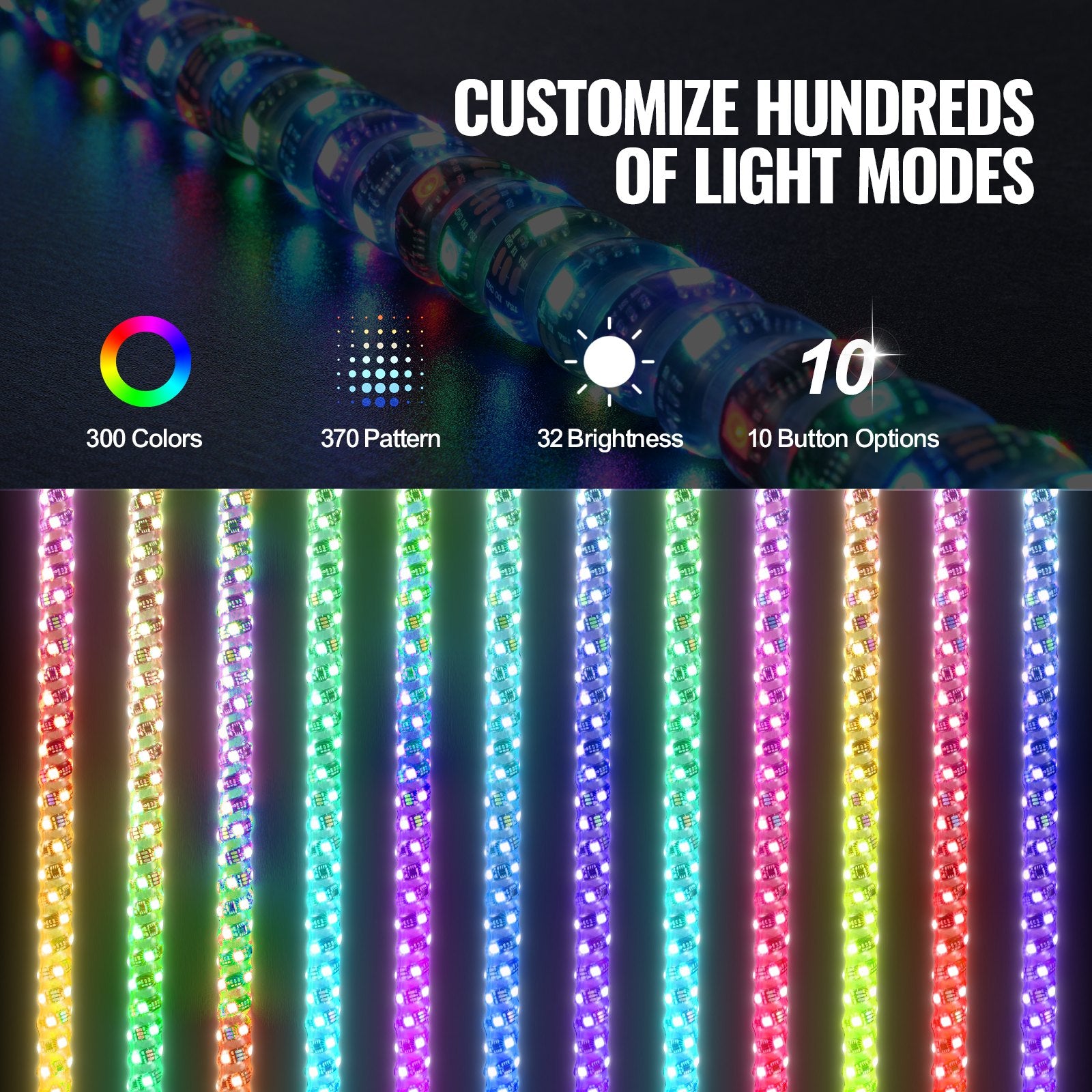 LED antenos žibintas VEVOR WM-3190RGB-XC-CR-1, 92 cm