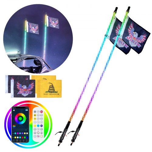 LED antenos žibintai VEVOR WM-3190RGB-XC-CR-2, 0,91 m