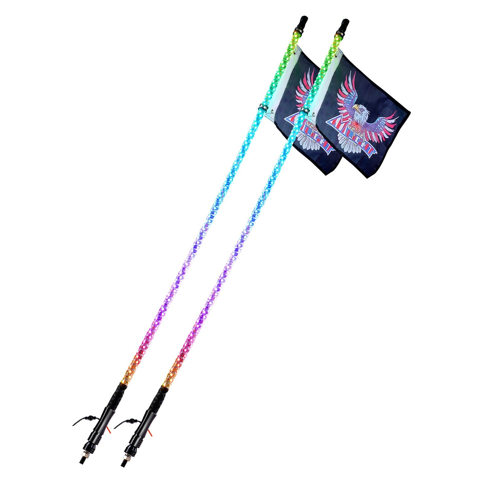 LED antenos-žibintai VEVOR WM-31120RGB-XC-CR-2, 122 cm