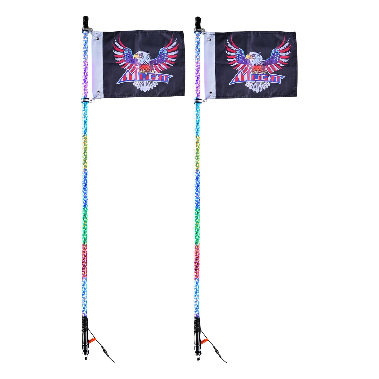 LED antenos-žibintai VEVOR WM-31120RGB-XC-CR-2, 122 cm