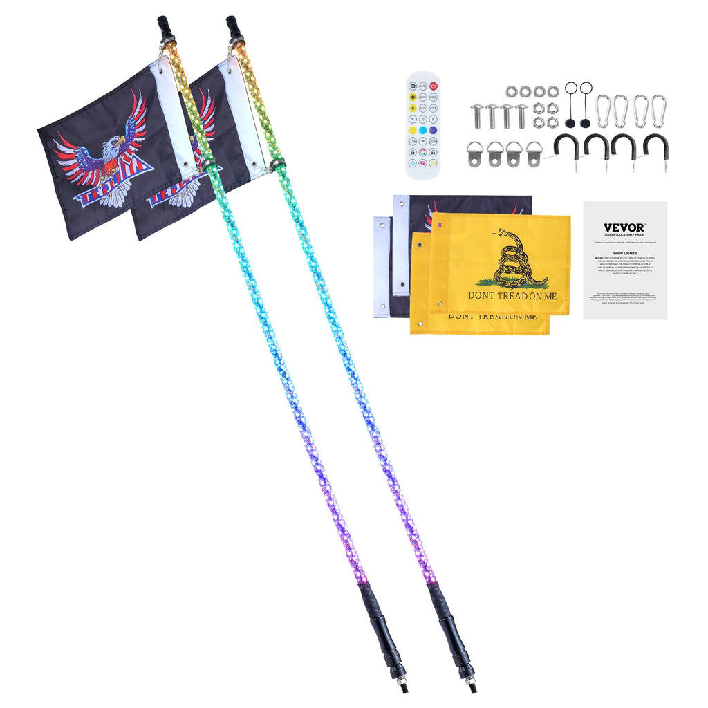 LED antenos VEVOR WM-31150RGB-XC-CR-2, 150 cm, 2 vnt.