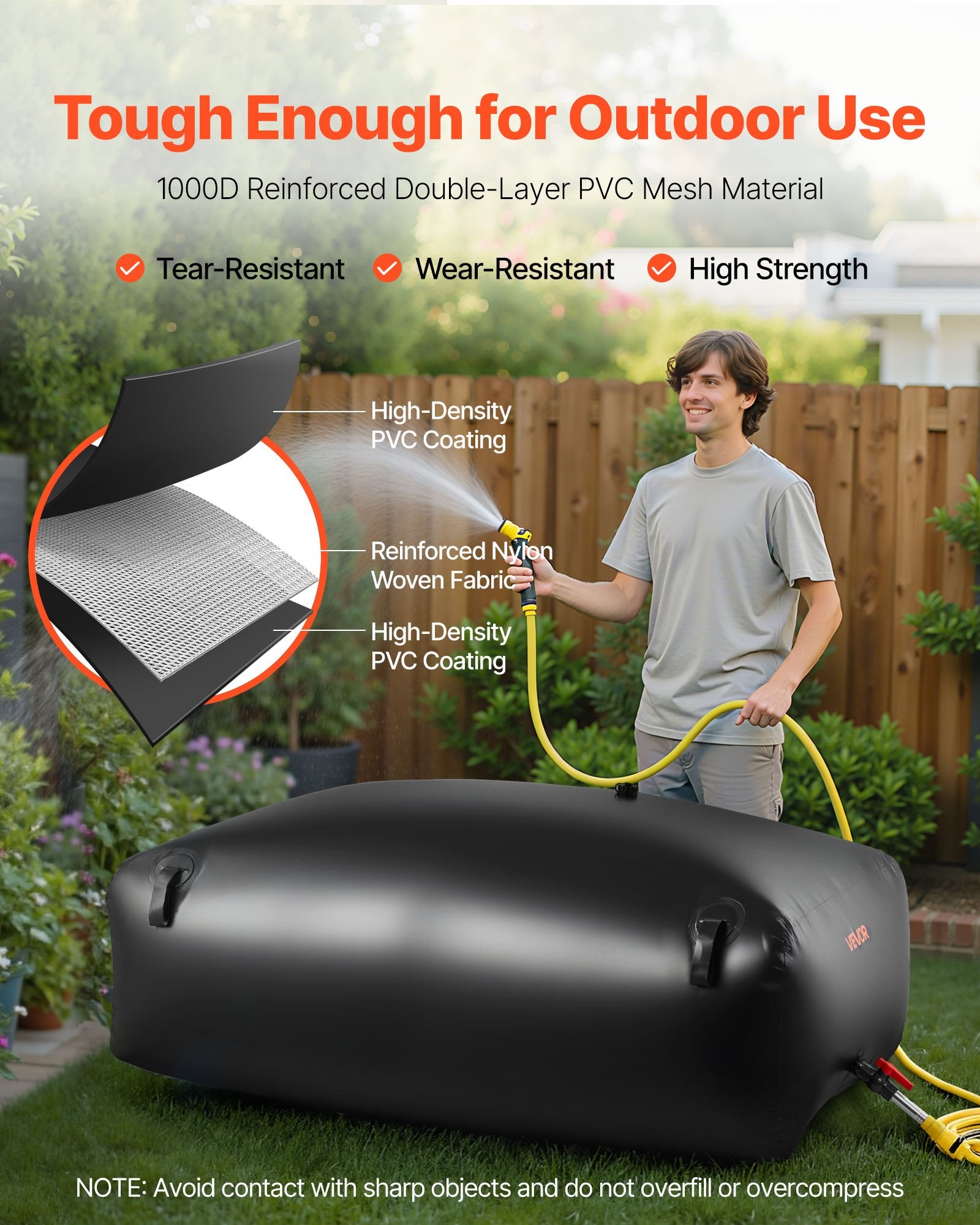 Vandens talpa VEVOR WSB-1000L-Black, 1000 l