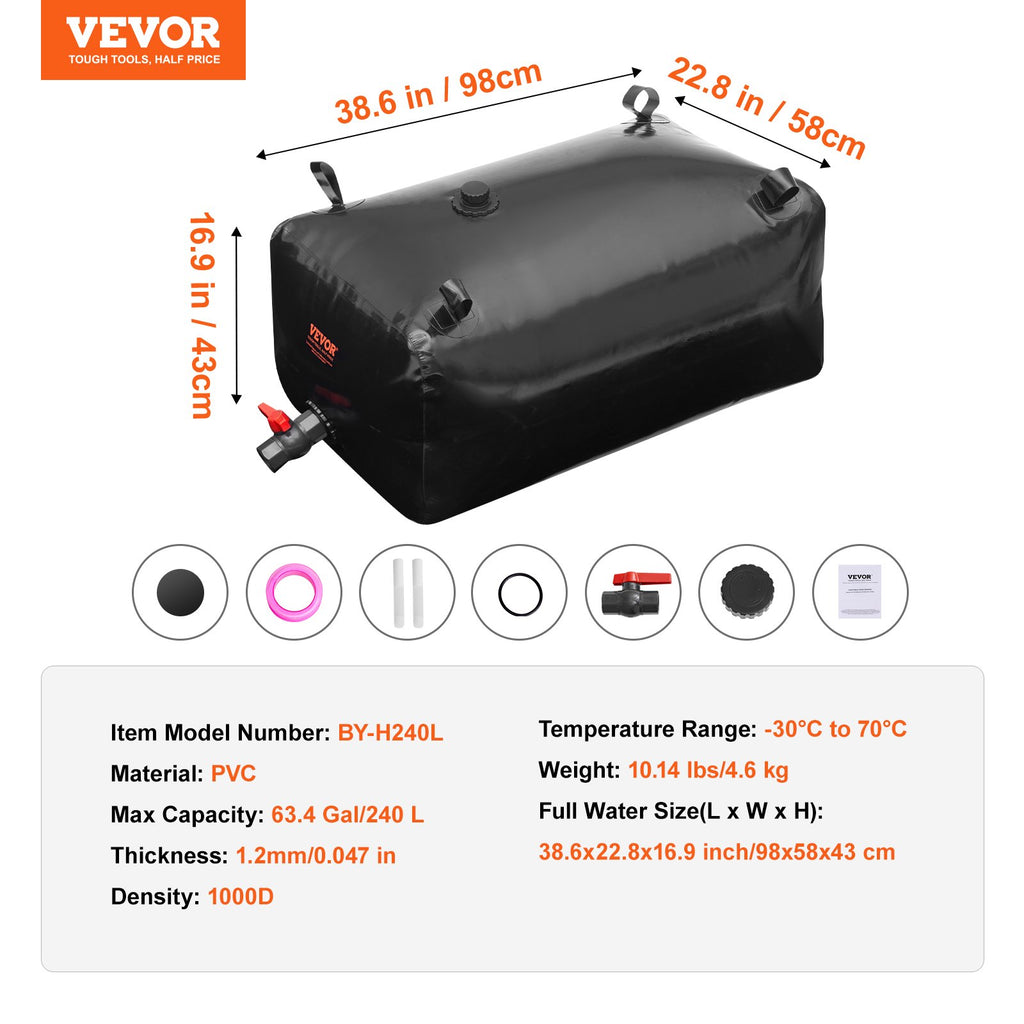 Vandens talpa VEVOR BY-H240L, 240 l