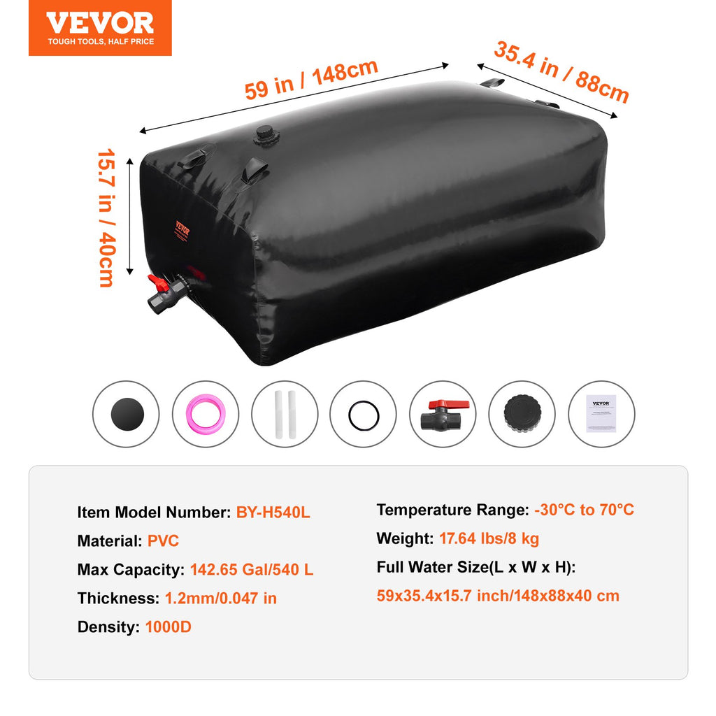 Vandens talpa VEVOR BY-H540L, 540 l