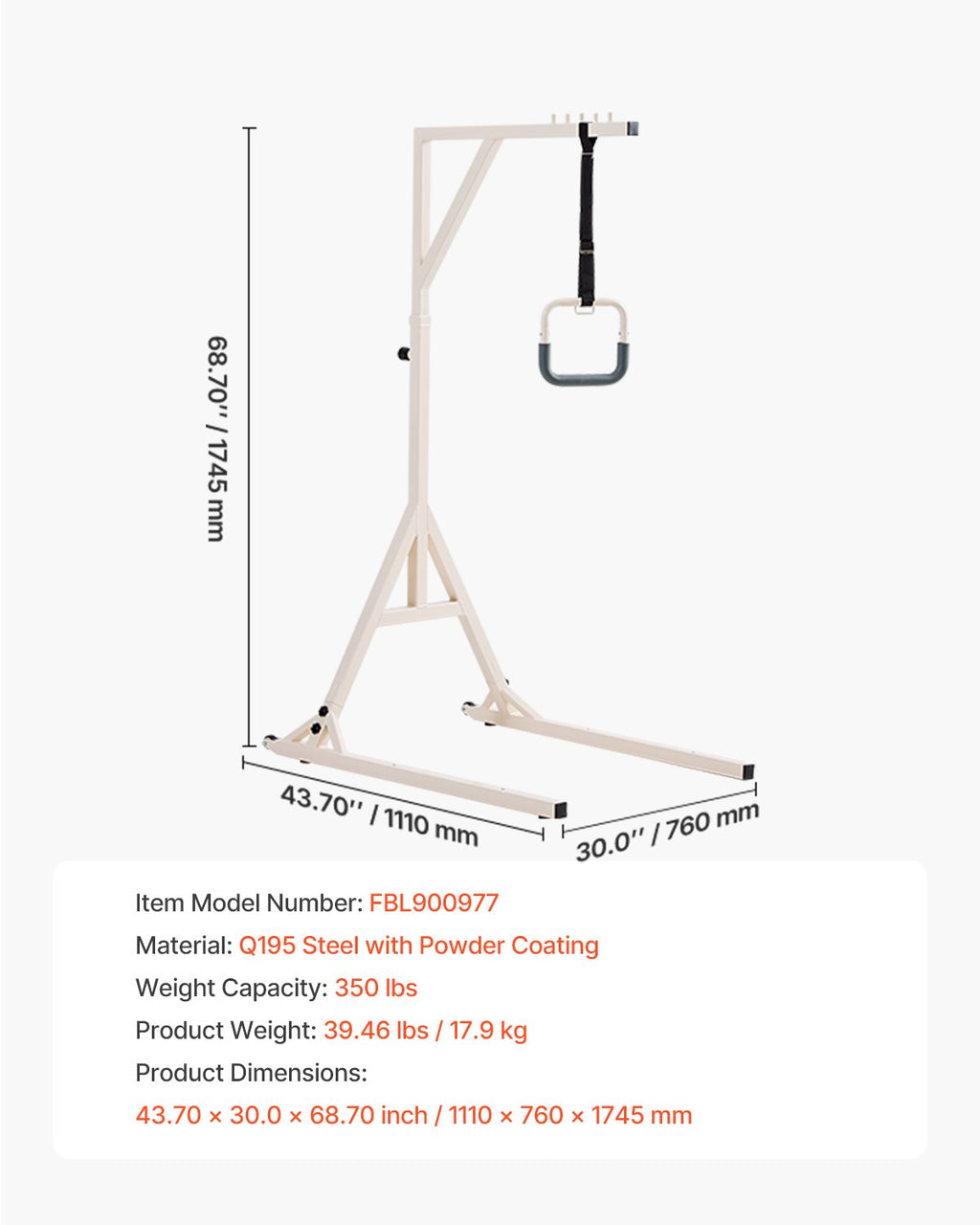 Lovos trapecija VEVOR FBL900977, 158 kg keliamoji galia