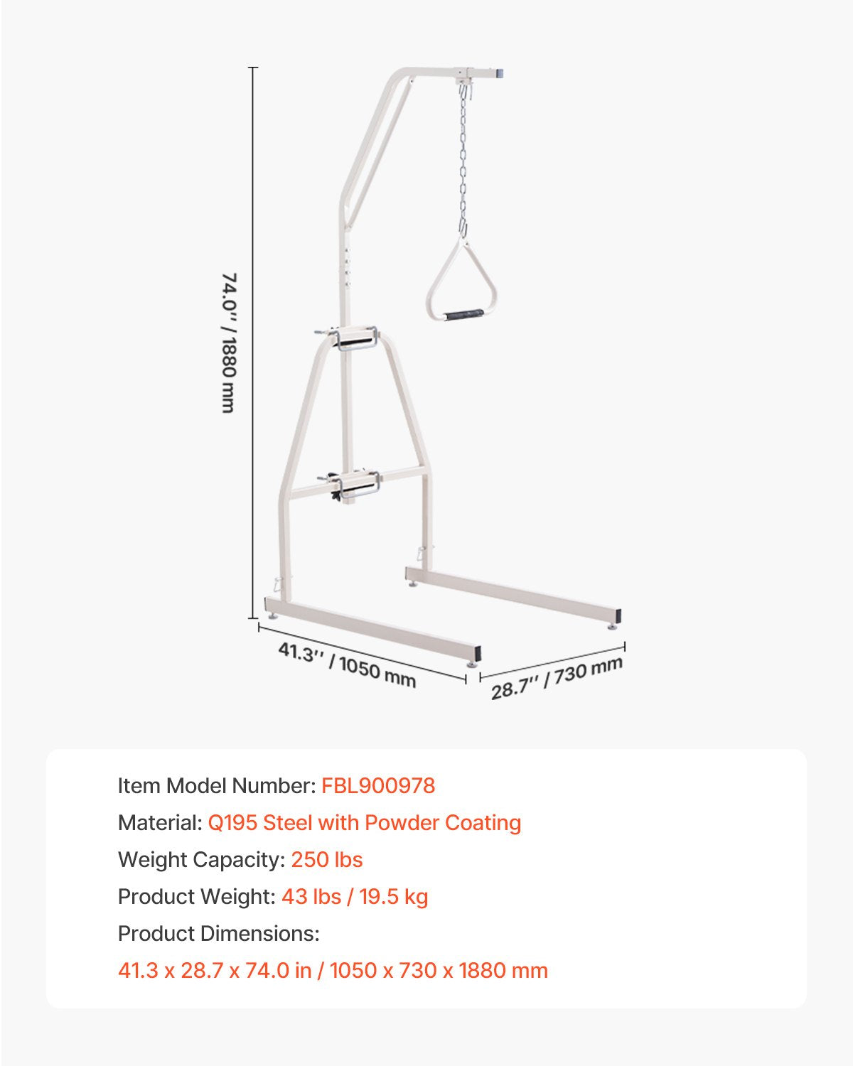 Lovos trapecija VEVOR FBL900978, 113 kg keliamoji galia