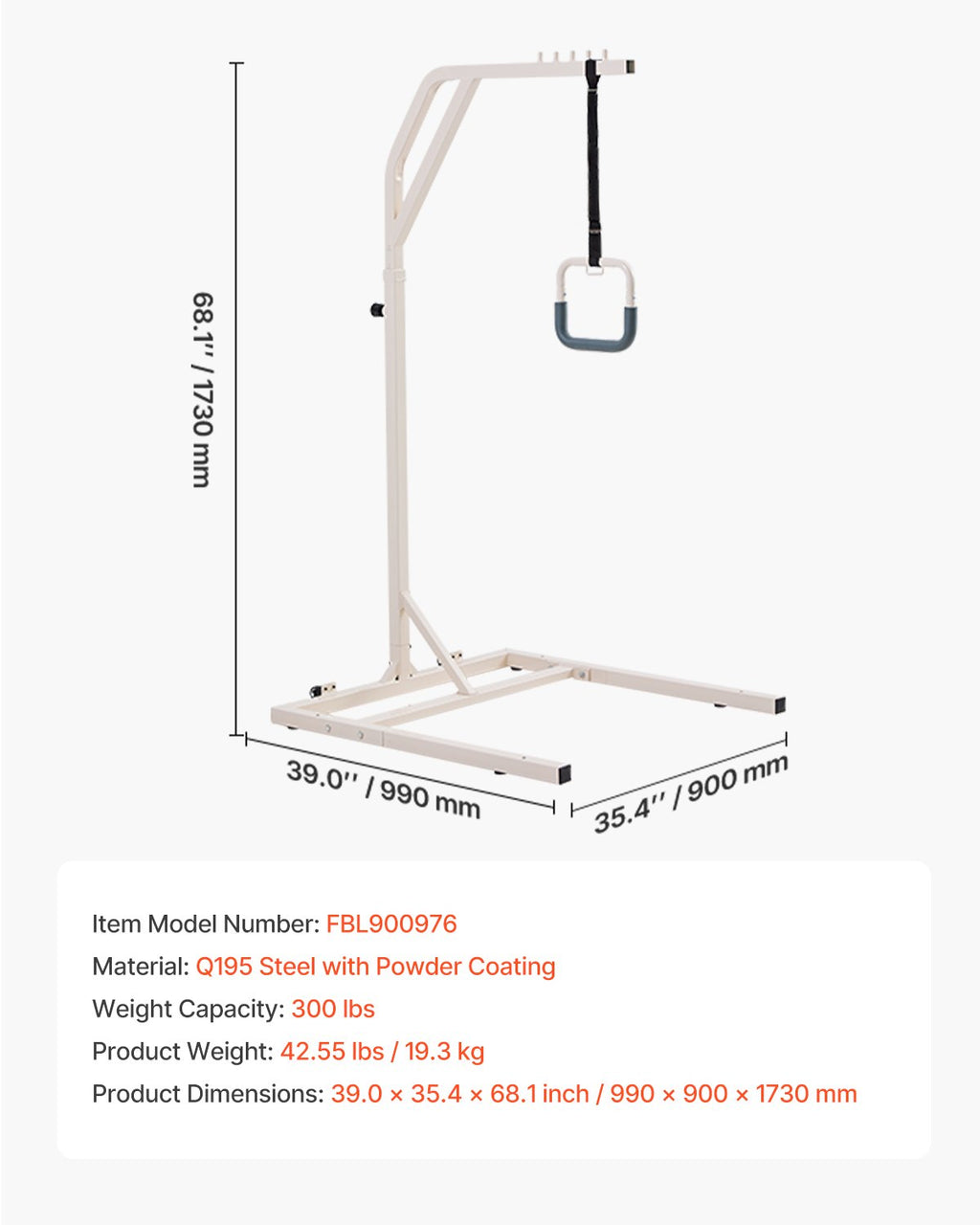 Lovos trapecija VEVOR FBL900976, 136 kg keliamoji galia