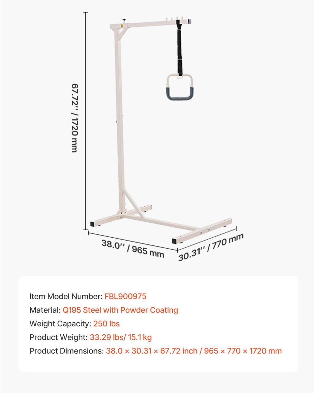 Lovos trapecija VEVOR FBL900975, 113 kg keliamoji galia