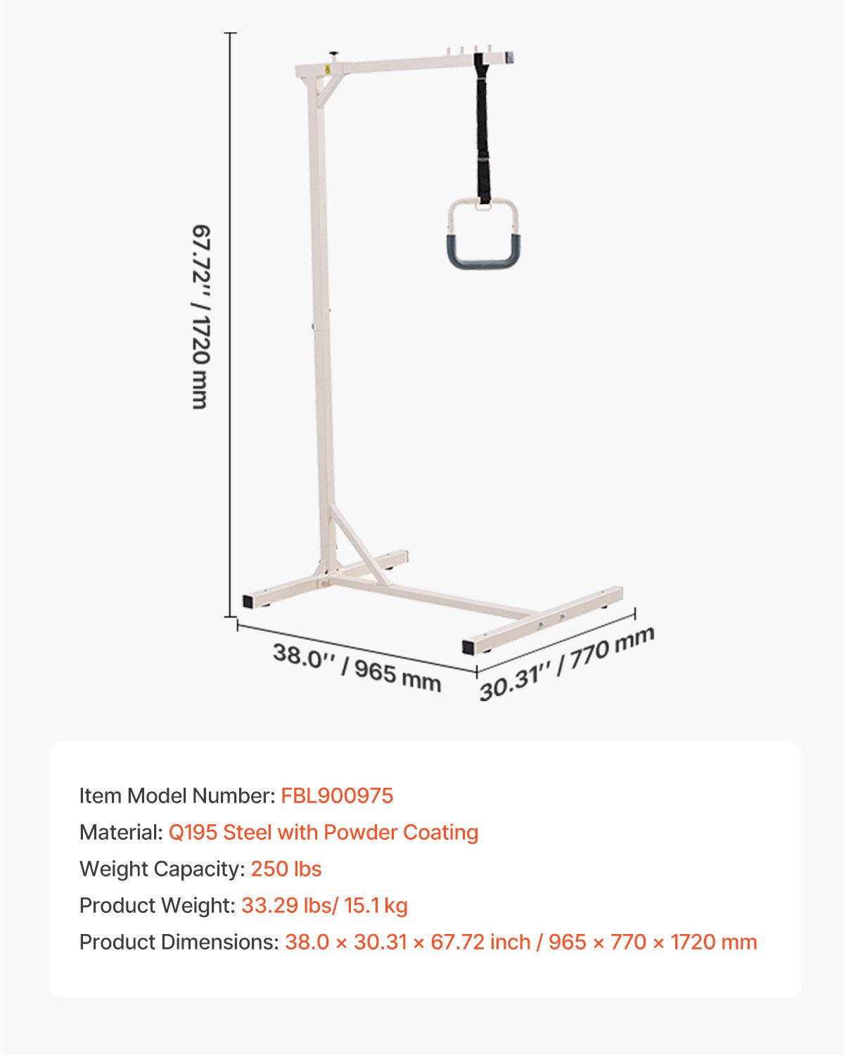 Lovos trapecija VEVOR FBL900975, 113 kg keliamoji galia