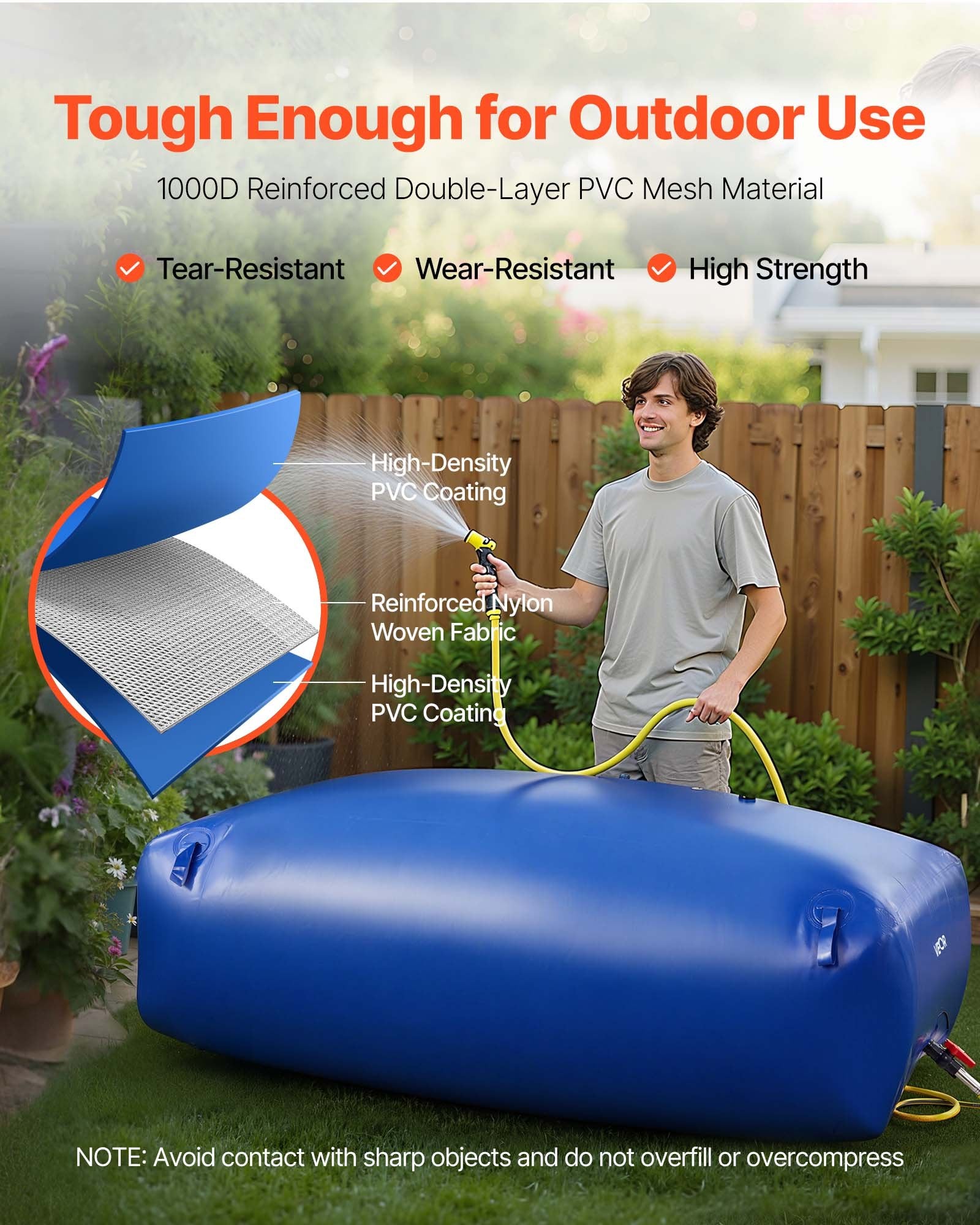 Vandens talpa VEVOR WSB-1000L-Blue, 1000 l