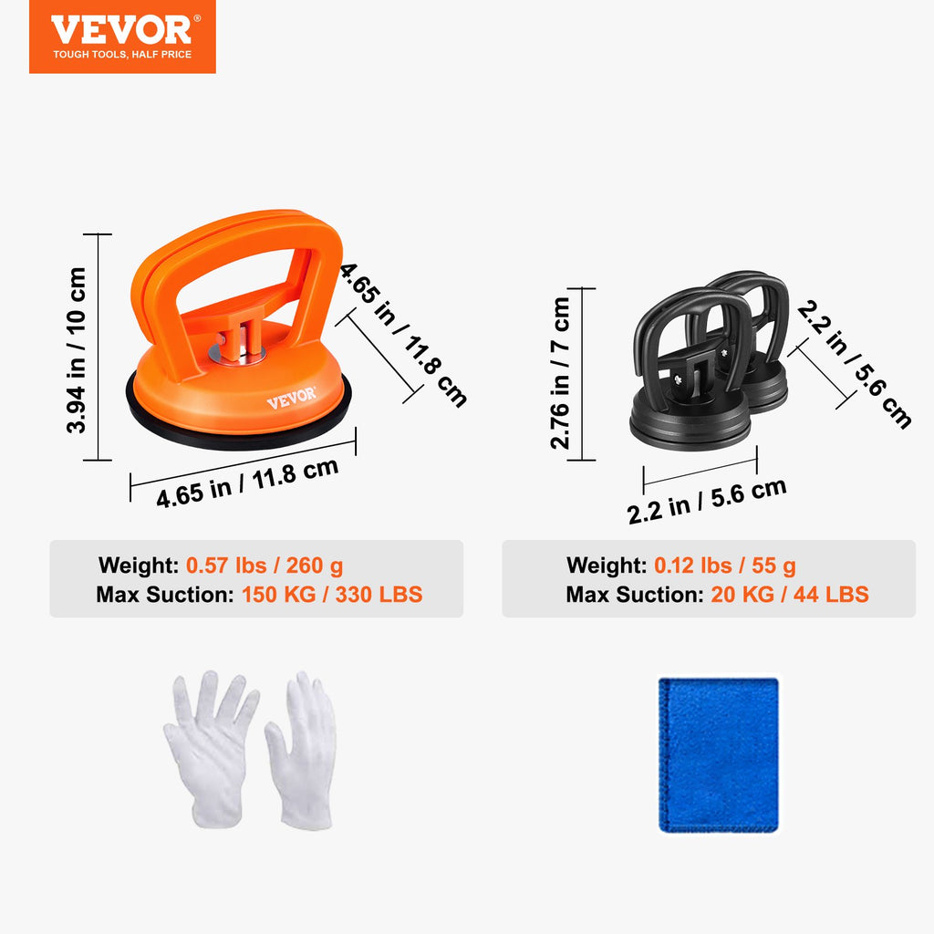 Įlenkimų lyginimo rinkinys VEVOR, 3 vnt. siurbtukai, 150 kg keliamoji galia