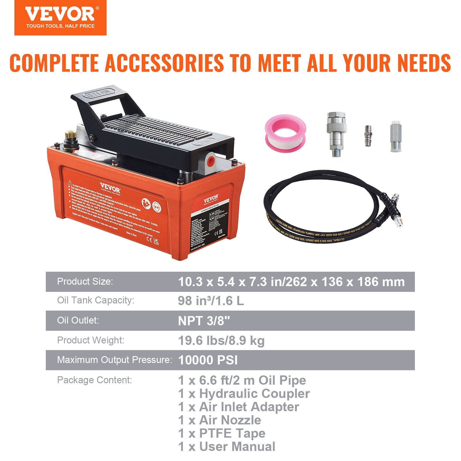 Pneumatinis hidraulinis siurblys VEVOR NAP002, 700 bar