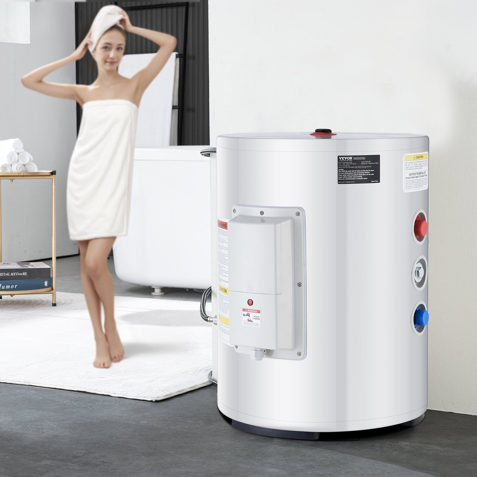 Elektrinis vandens šildytuvas VEVOR FJI-POR-40S2, 40 l
