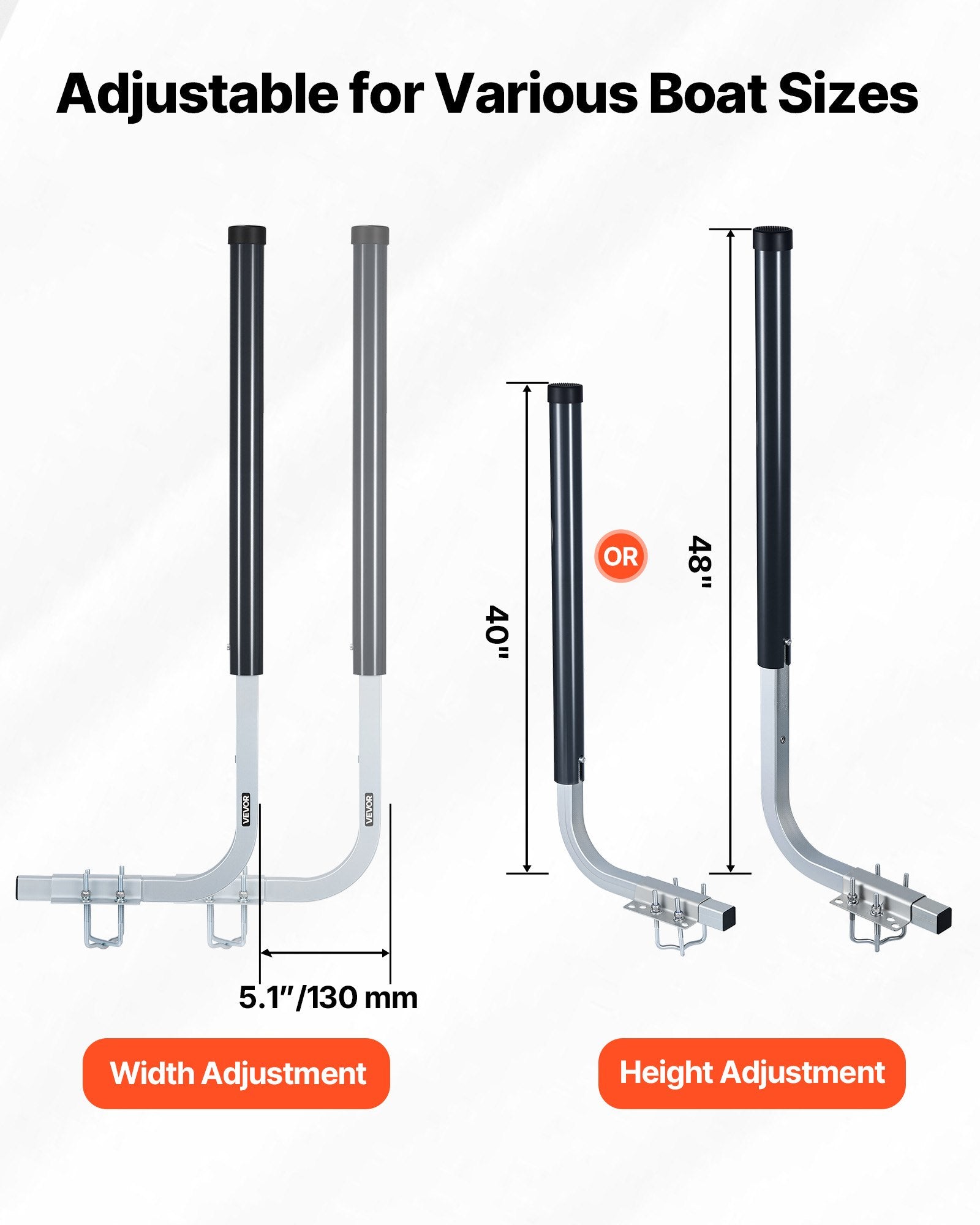 Valčių priekabos kreiptuvai VEVOR XC2183, 1219 mm aukščio