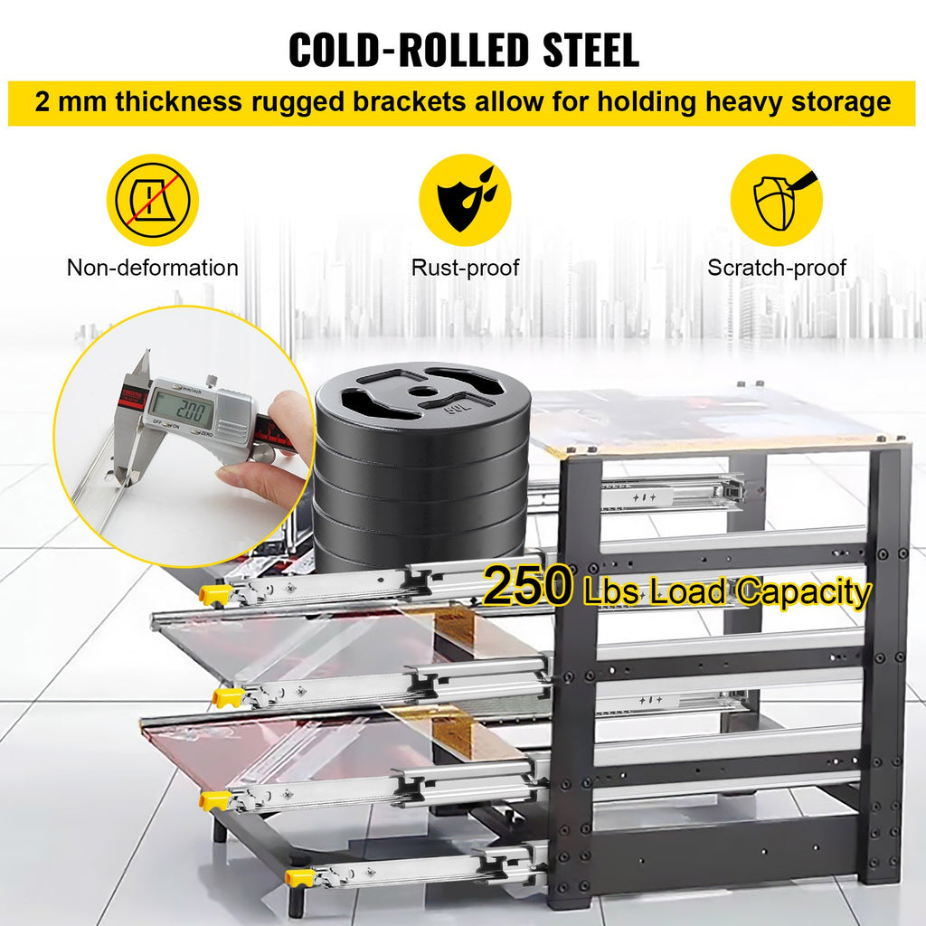 Stalčių bėgeliai VEVOR Heavy Duty, 76,2 cm, 115 kg apkrova