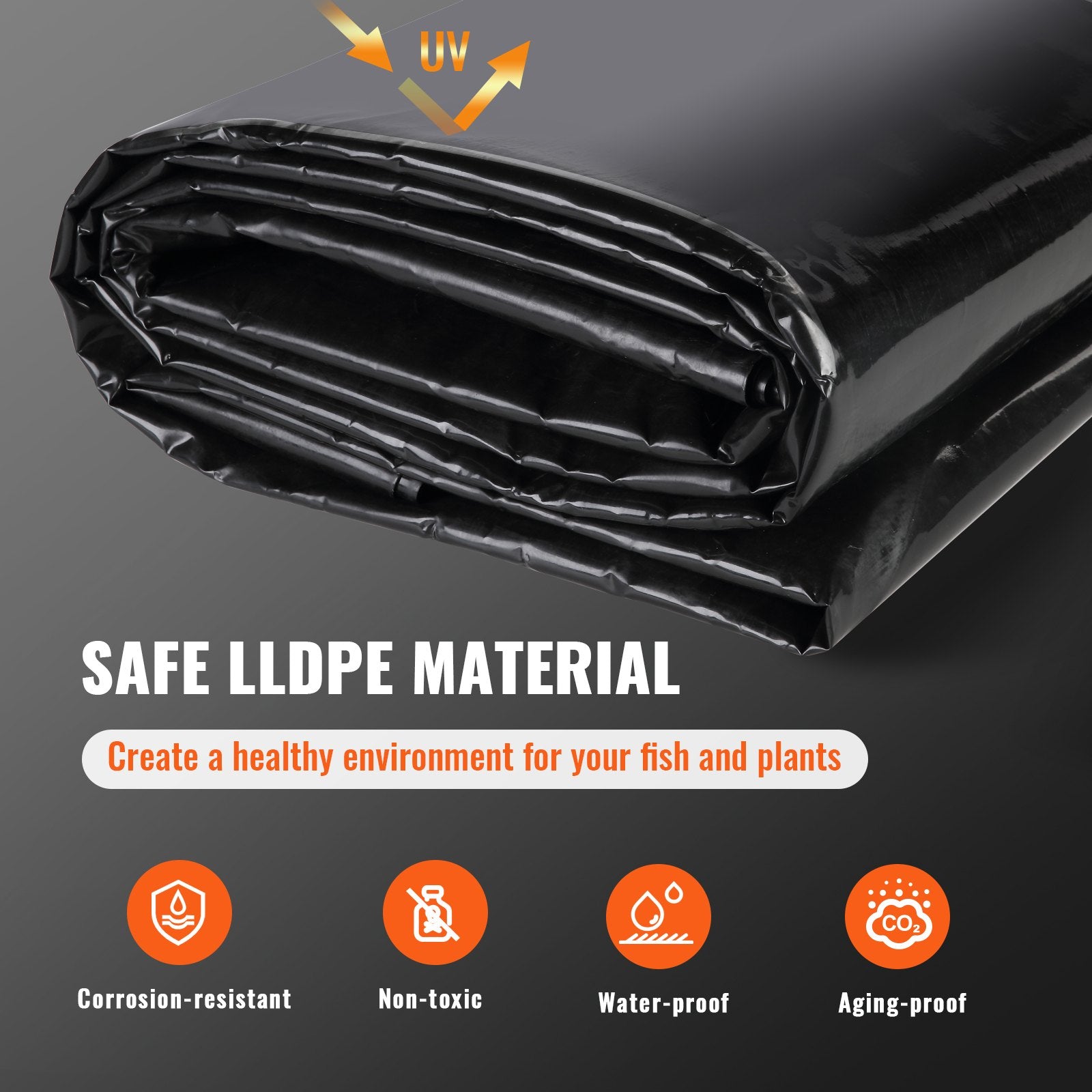 Tvenkinio plėvelė VEVOR LLDPE 10x13 ft, 0,5 mm storio