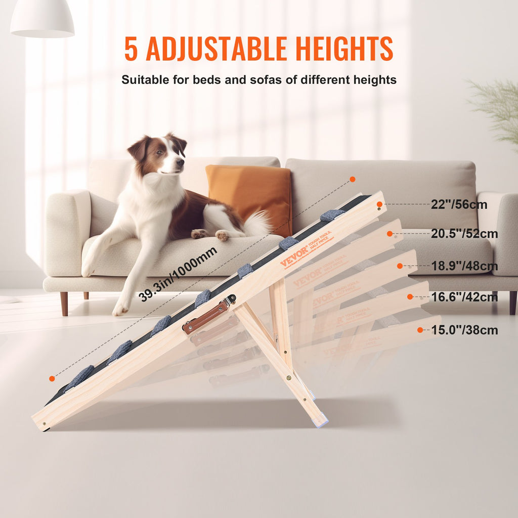 Šunų rampa VEVOR ZSJJ001, reguliuojamas aukštis 38–56 cm