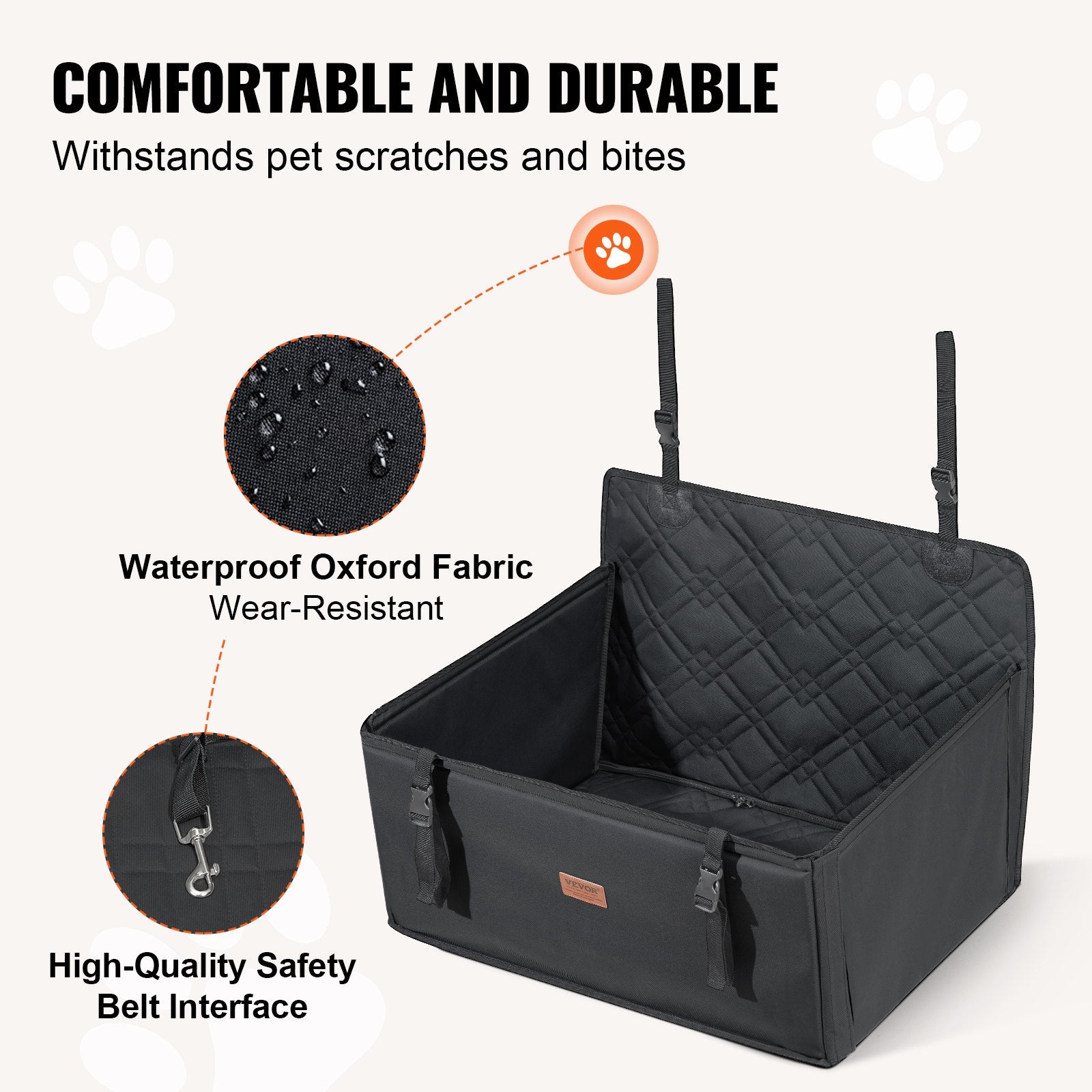 Šuns automobilinė kėdutė VEVOR JBS-PCS-009-BLACK, iki 22 kg