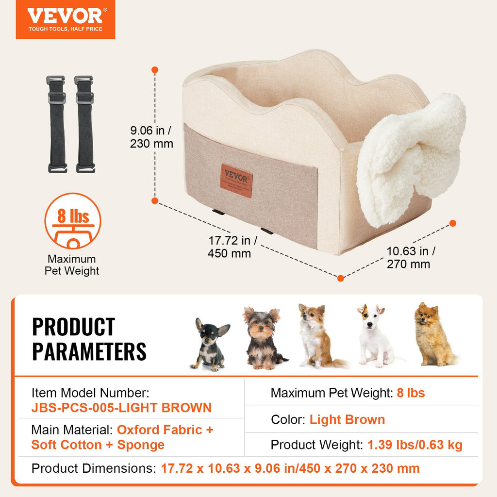 Šuns automobilinė kėdutė ant porankio VEVOR JBS-PCS-005, iki 3,6 kg