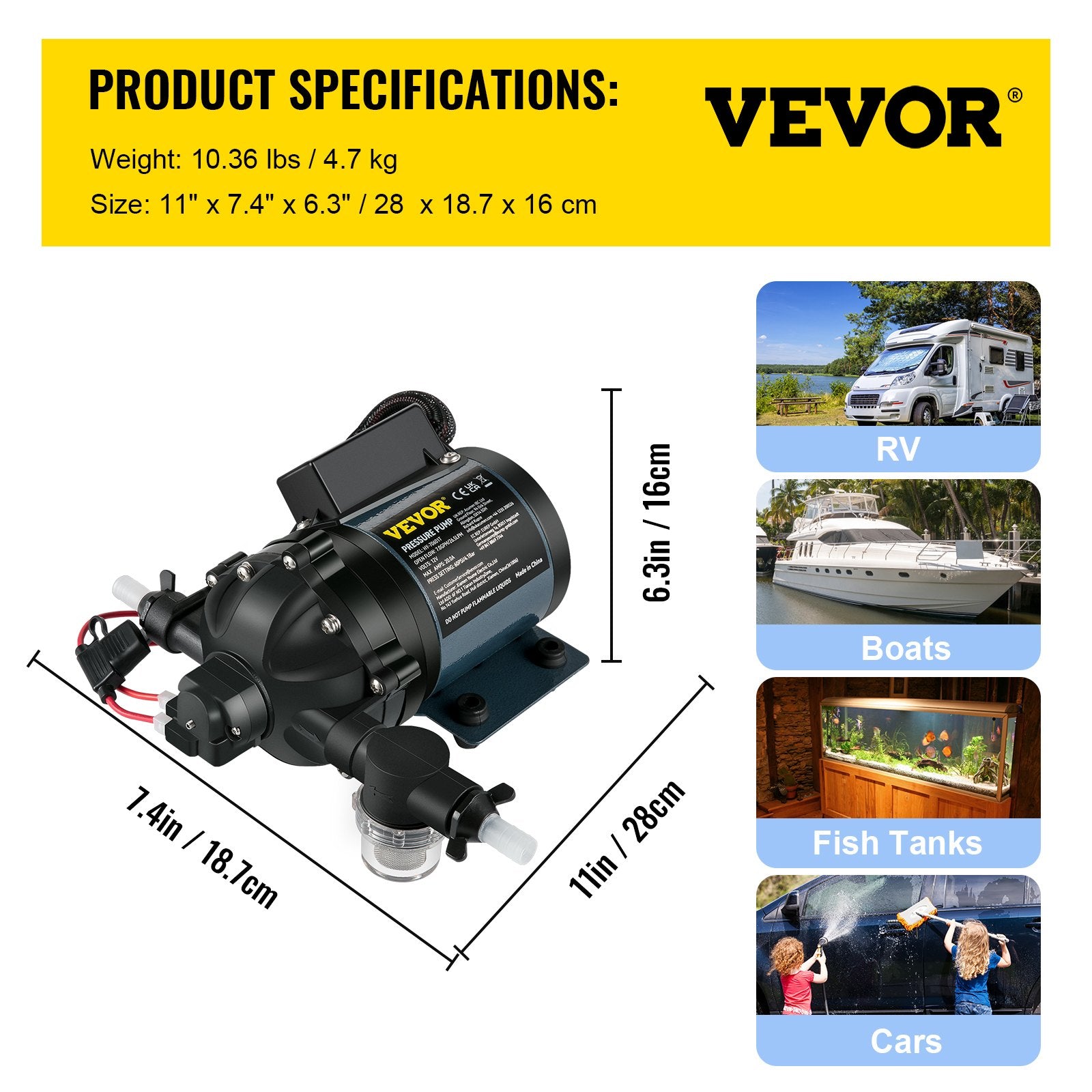 Vandens siurblys VEVOR VV-CXB-7GM, 26 l/min