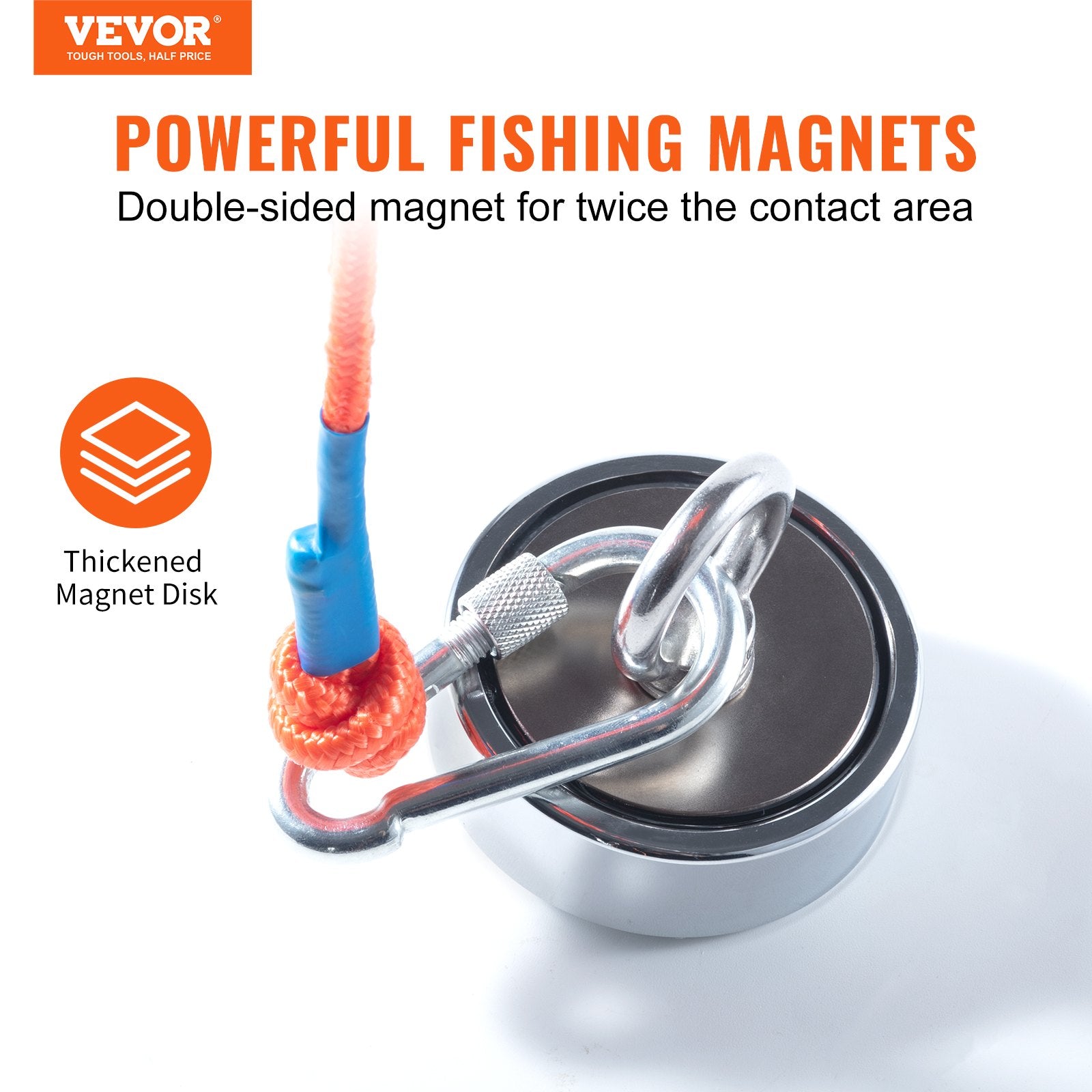 Magnetinės žvejybos rinkinys VEVOR MGL75-2A, 544,3 kg traukos jėga