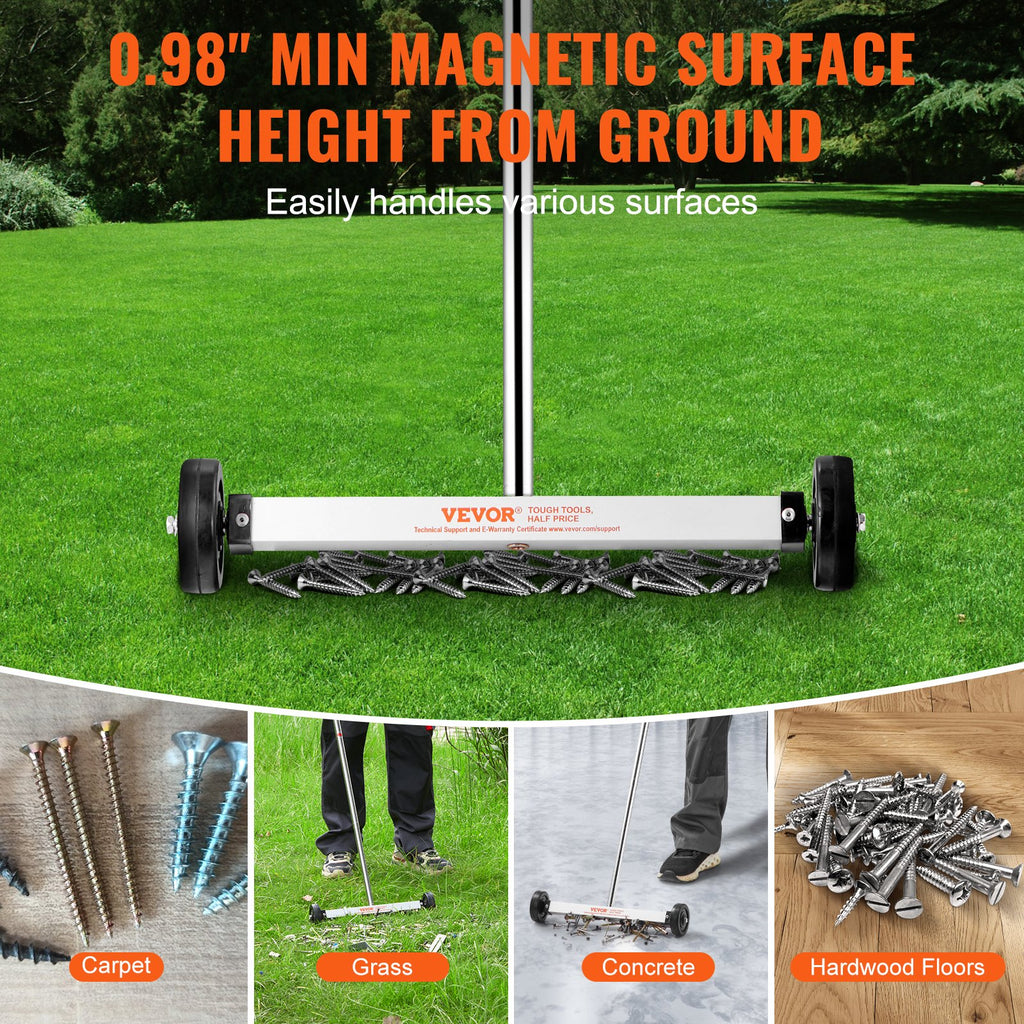 Magnetinė šluota su ratais VEVOR QJ8039+QJ8010, 3,6 kg keliamoji galia