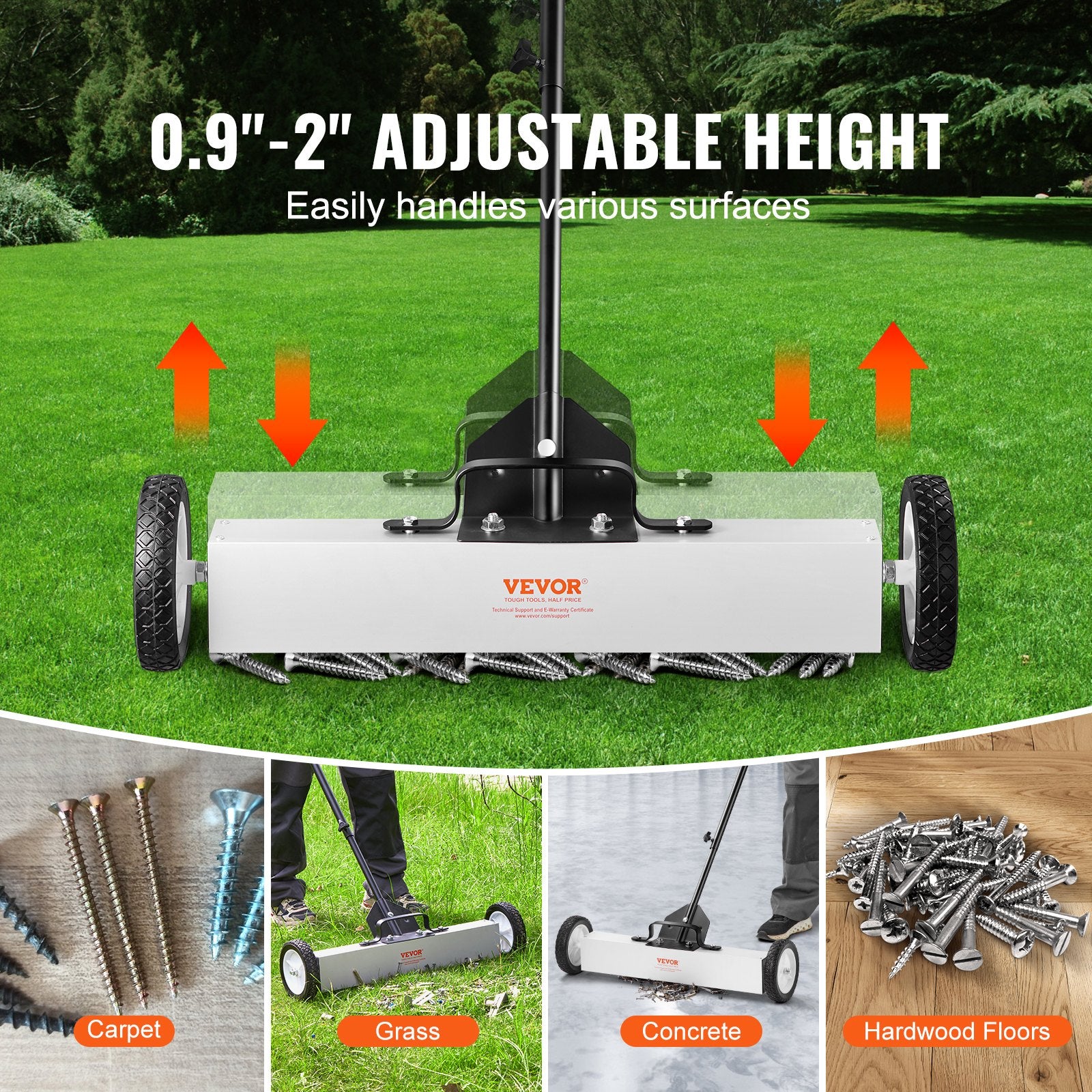 Magnetinė šluota VEVOR QJ8012-24, 22,6 kg keliamoji galia