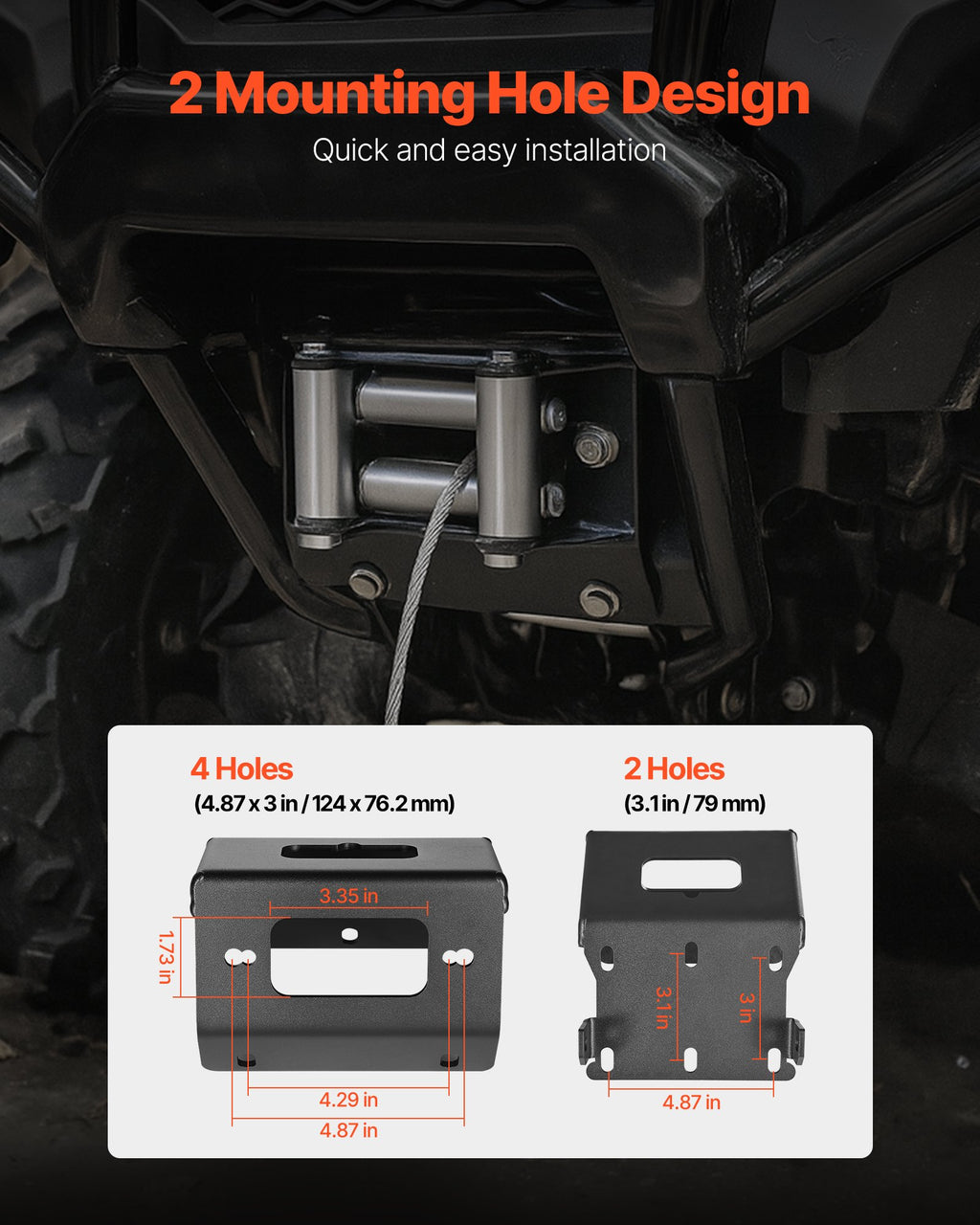 Gervės montavimo plokštė VEVOR Honda Foreman / Rancher, 907-1633 kg